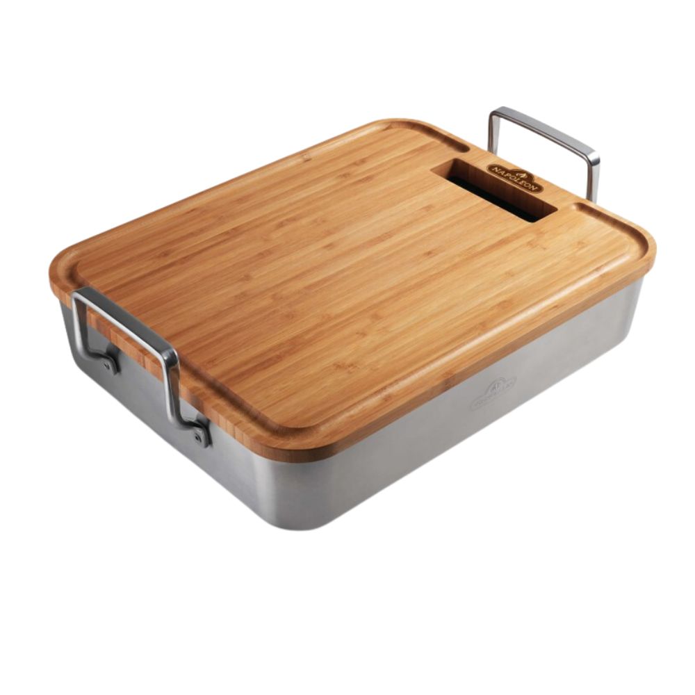 Napoleon 56033 Premium Stainless Steel Roasting Pan with Rack - 16 Inch Large Roaster for Turkey, Chicken, Beef - Oven Safe Cookware for Thanksgiving, Christmas & Holiday Cooking