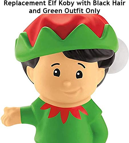 Fisher-Price Little People Advent Calendar Replacement Figure - Elf Koby with Black Hair & Green Outfit (DGF96) | Christmas Toy for Kids, Holiday Decor, Gift for Toddlers