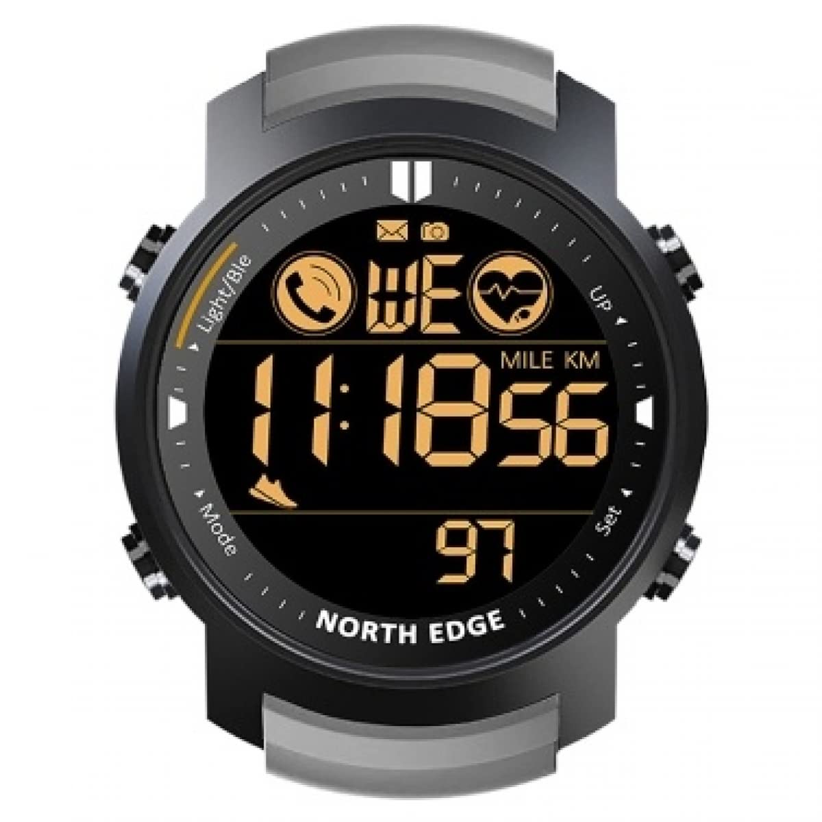 North Edge Smart Watch for Men with Heart Rate Monitor - Fitness Tracker, Waterproof Activity Watch for Running, Swimming & Outdoor Sports