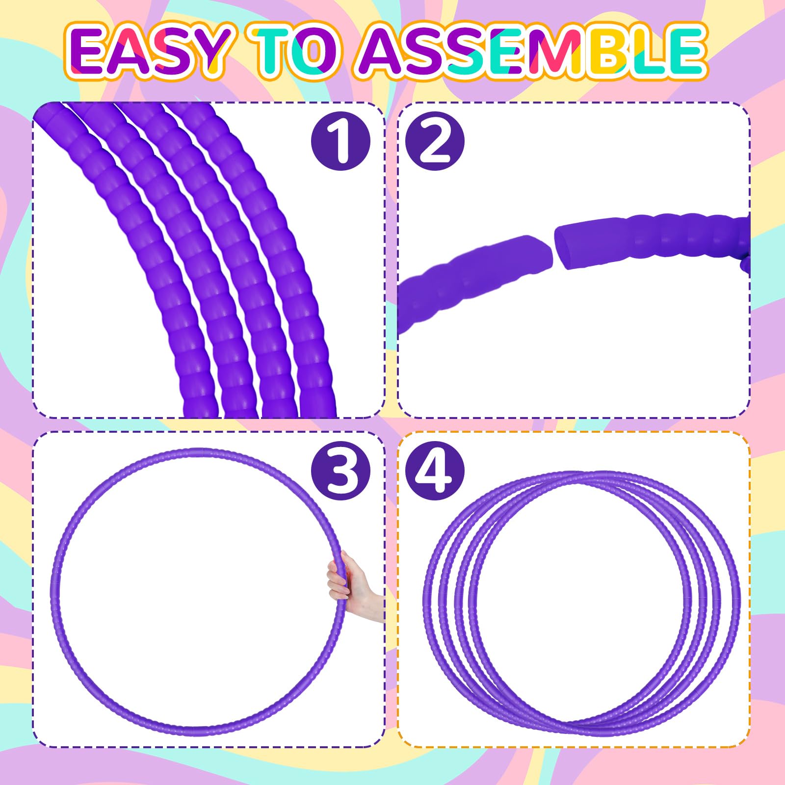 Shappy 6-Pack Adjustable Exercise Hoops - Playground, Gym & Party Decor