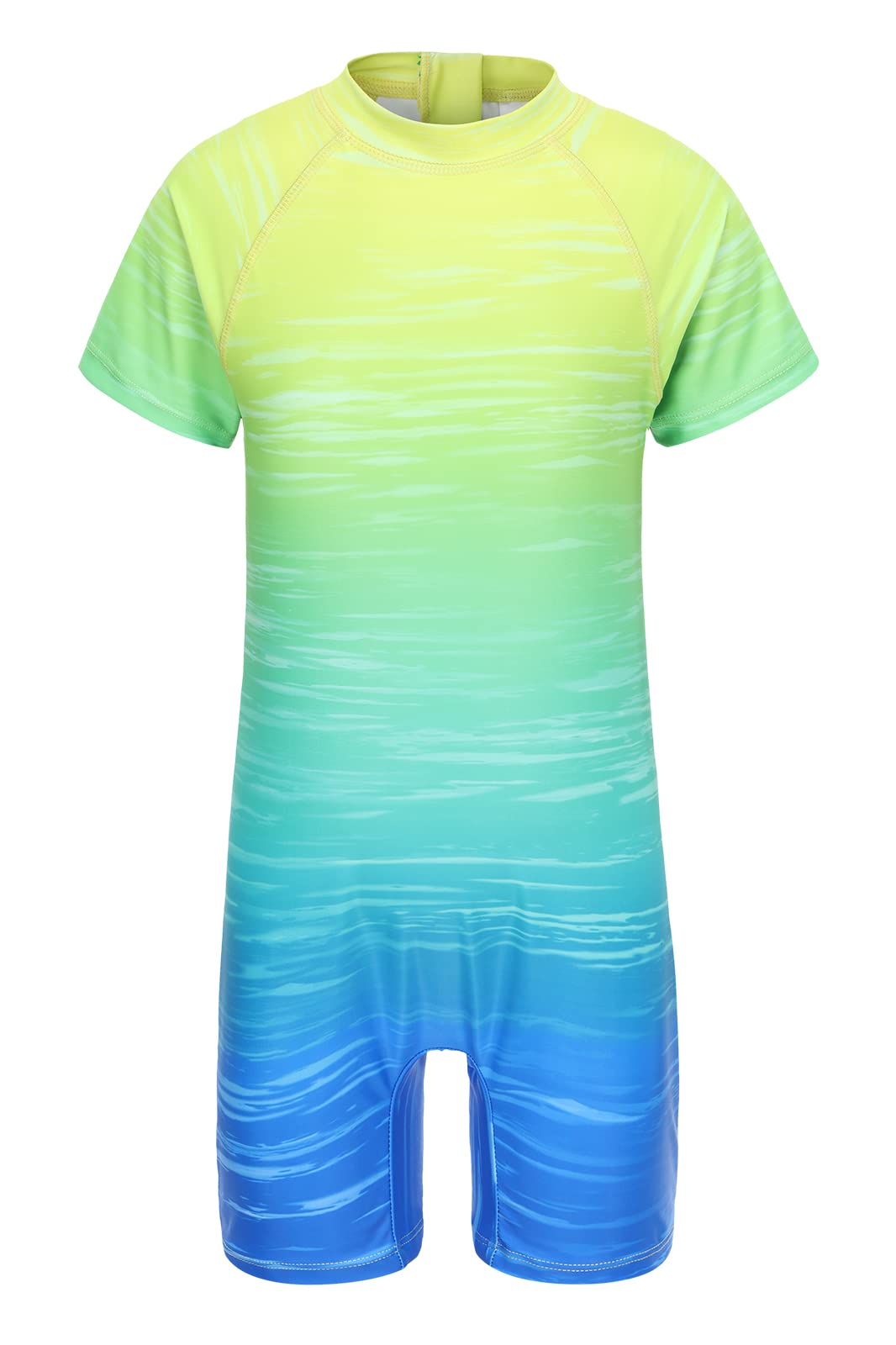 Boys Short Sleeve Rash Guard Swimsuits - UPF 50+ Sun Protection One Piece Swim Shirt for Kids - Perfect for Beach, Pool, Surfing & Water Sports
