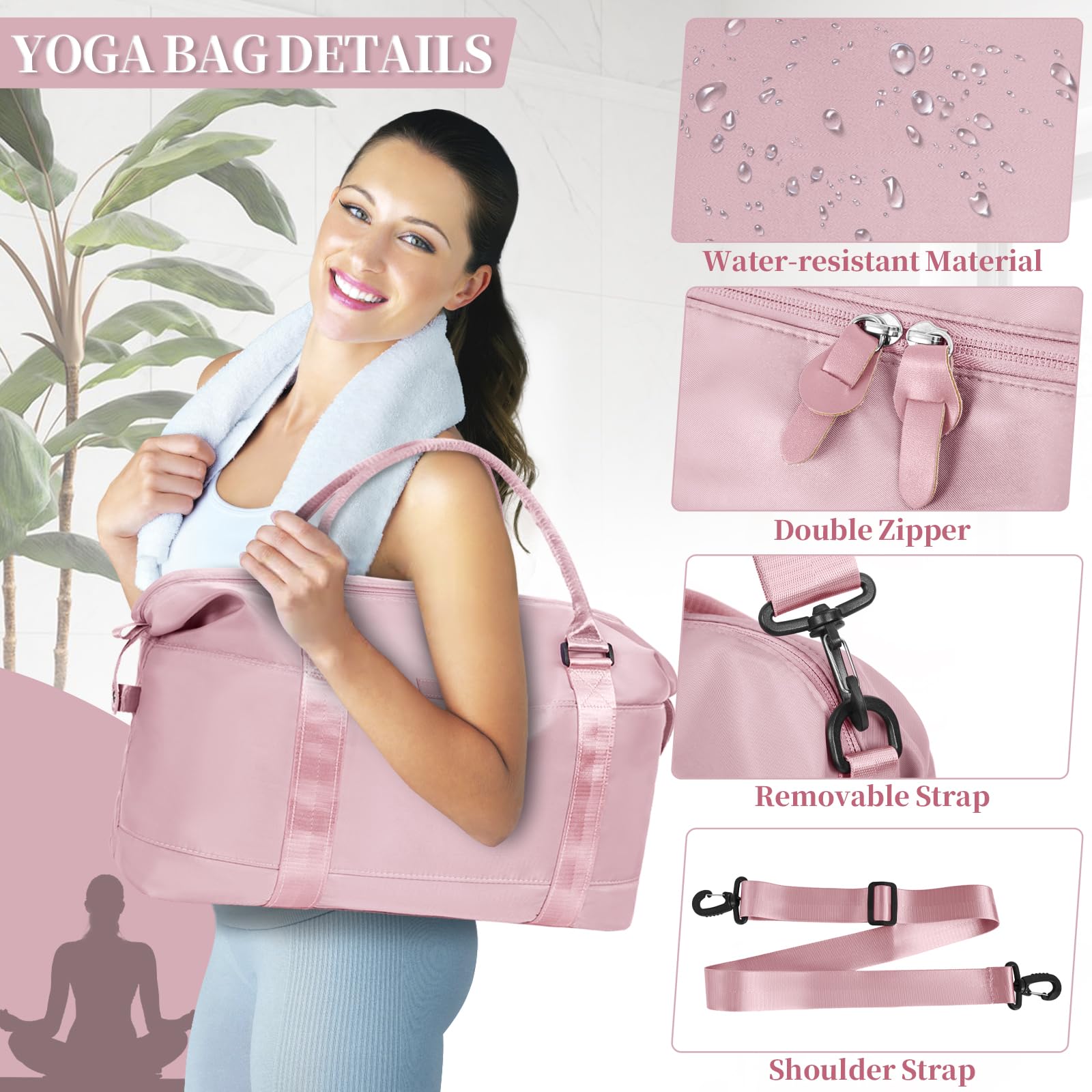 **Waterproof Travel Duffle Bag - Gym Weekender Overnight Tote with Luggage Sleeve & Wet Pocket - Perfect for Labor, Delivery, Hospital & Outdoor Adventures**