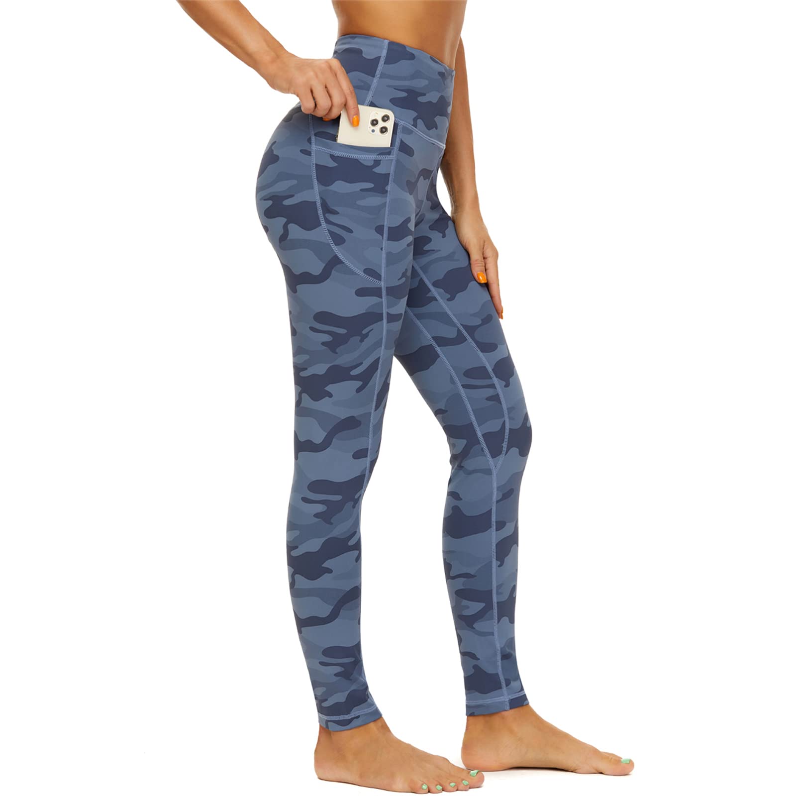 CCKO High Waisted Yoga Pants for Women with Pockets - Stretchy Workout Leggings Tummy Control - Perfect for Gym, Running & Everyday Wear
