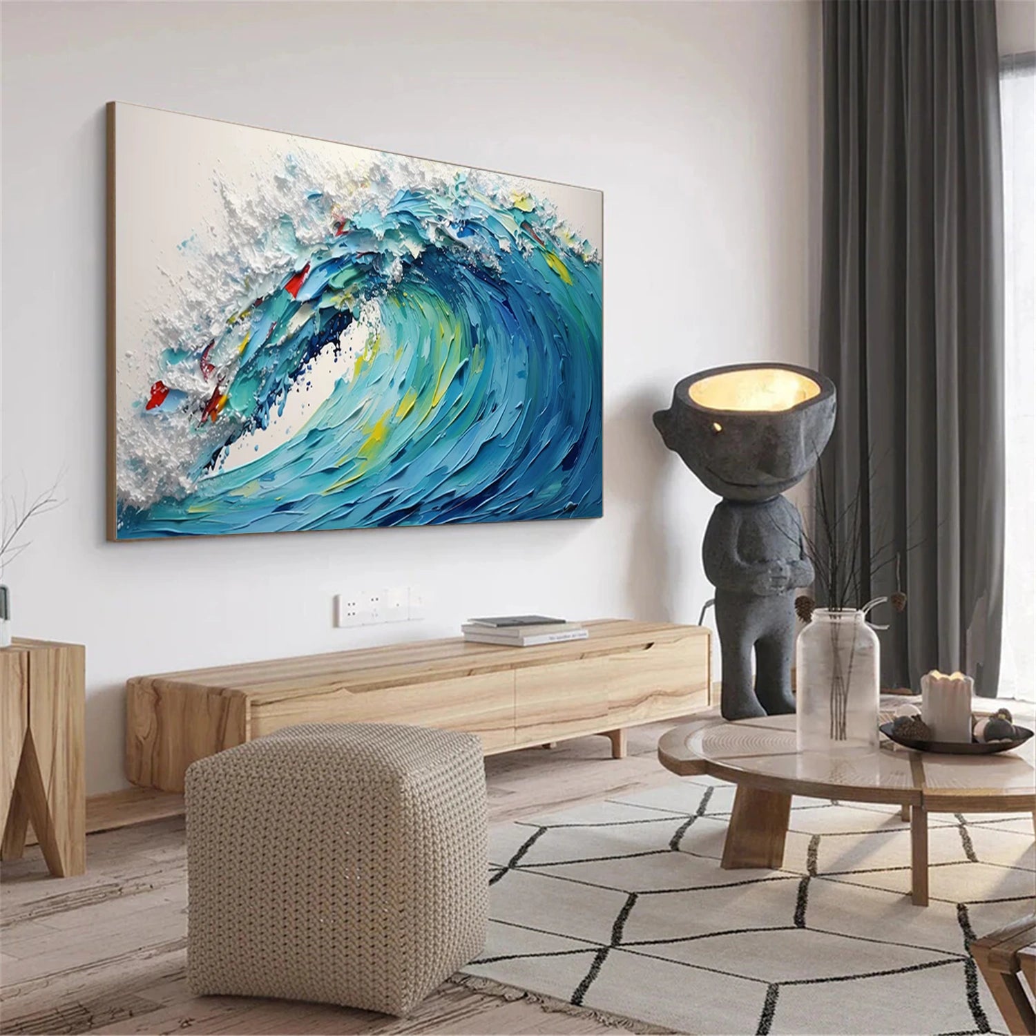 Ocean and Sky Painting #OS 242 - Stunning Seascape Wall Art for Home & Office Decor | Perfect for Living Room, Bedroom or Coastal Themed Spaces