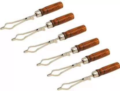 COMETEK - 6 Pack Wooden Handle Test Tube Holder with Iron Clamp - Durable Lab Equipment for Chemistry Experiments & Science Classrooms