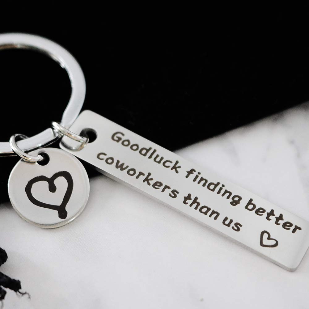 Good Luck Finding Better Coworker Than Us Keychain - Thoughtful Coworker Leaving Gift & Farewell Present for Colleagues - Perfect Office Goodbye Gift for Retirement, Promotion or Job Change
