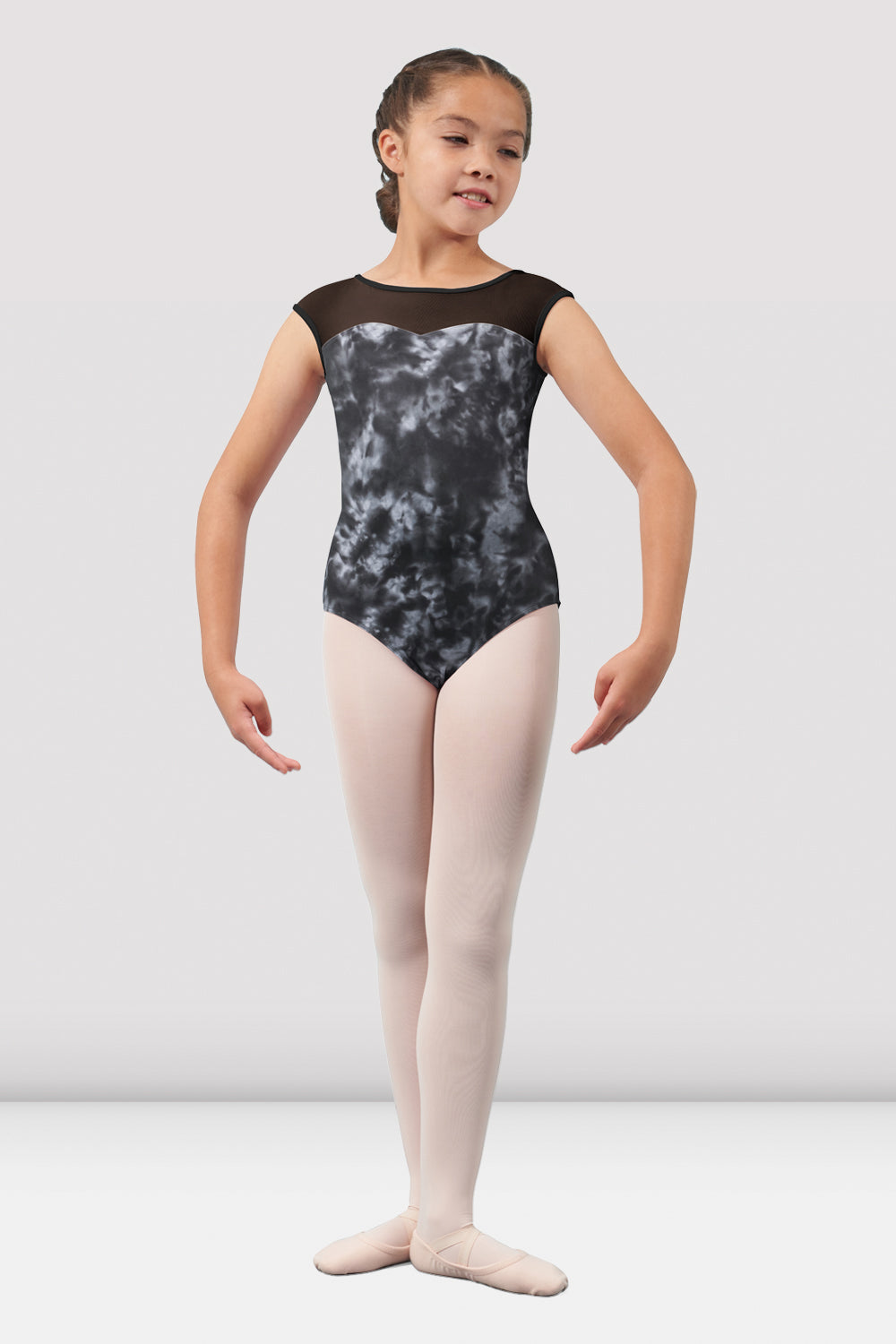 Mirella Watercolor Print Cap Sleeve Leotard for Girls - Ballet Dancewear, Gymnastics & Performance Outfit