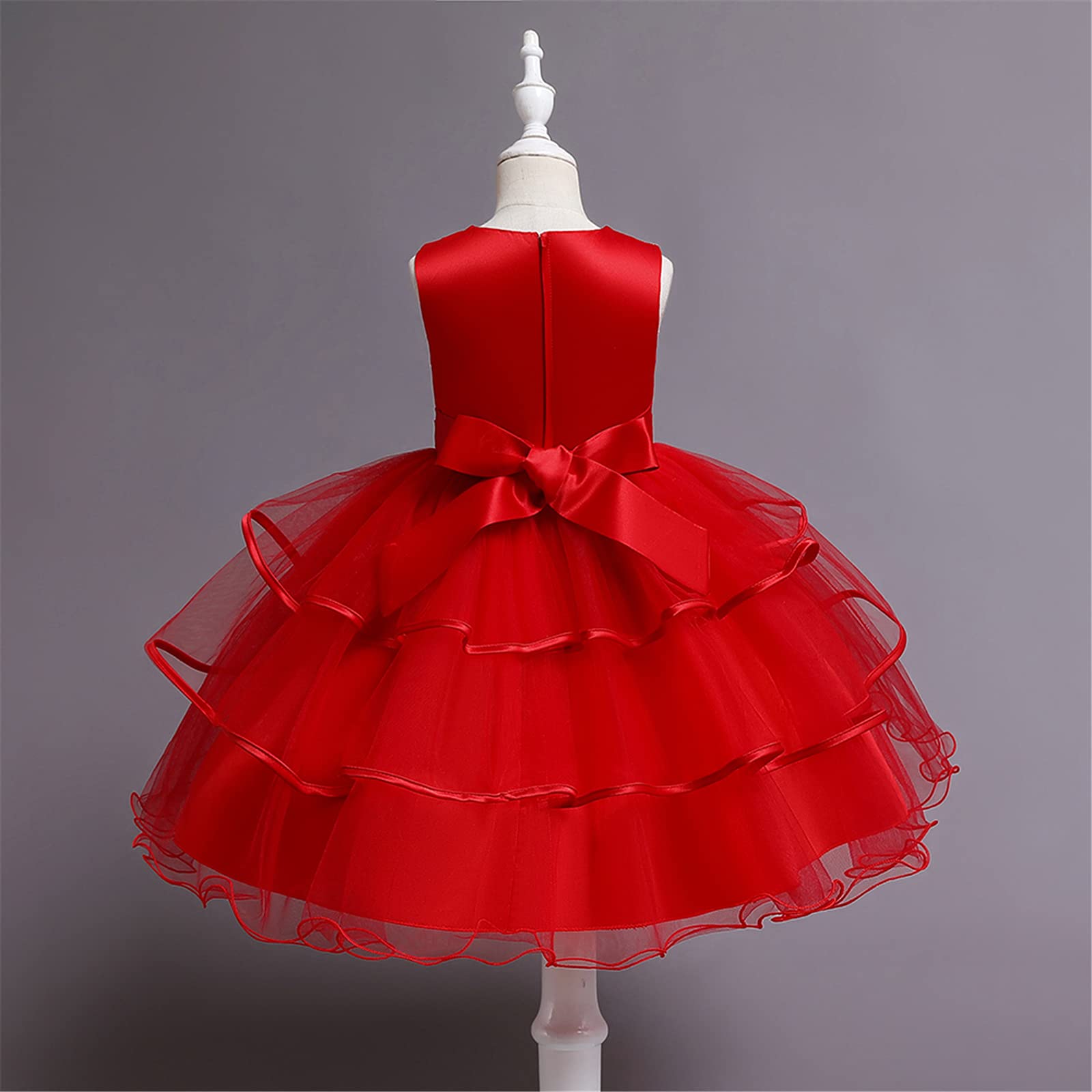 Girls Embroidery Princess Dress - Sleeveless Flower Tulle Lace Ball Gown for Wedding, Birthday Party & Special Occasions | Perfect for Pageants, Photo Shoots & Fairy Tale Themed Events
