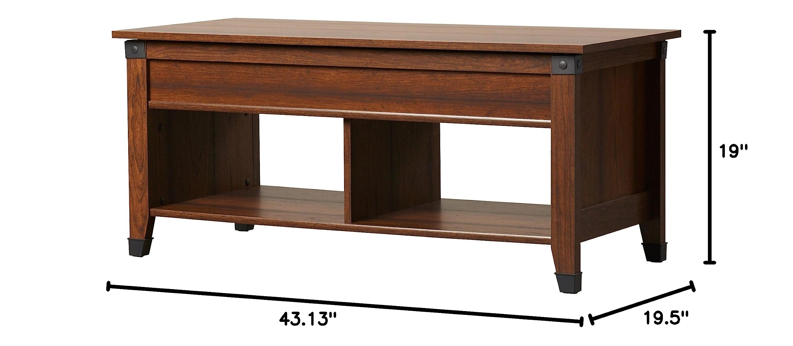 Modern Lift Top Coffee Table with Storage - Washington Cherry Wood Living Room Furniture for Small Spaces | Contemporary Design for Home Office & Lounge Use