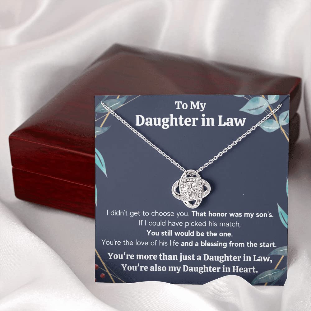 Beautiful Honor Pendant Necklace for Daughter-in-Law - Thoughtful Mother-in-Law Gift with Message Card & LED Gift Box - Perfect Birthday, Wedding, or Christmas Present for Bonus Daughter-in-Law Jewelry