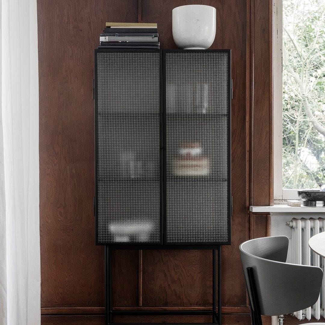 Ferm Living Haze Showcase - Modern Glass Display Cabinet for Home Decor | Perfect for Living Room, Bedroom & Office Organization