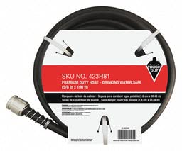 Tough Guy 423H81 - 100 ft Black Heavy Duty Cold Weather PVC Water Hose for Garden, Lawn, Car Washing & Outdoor Use