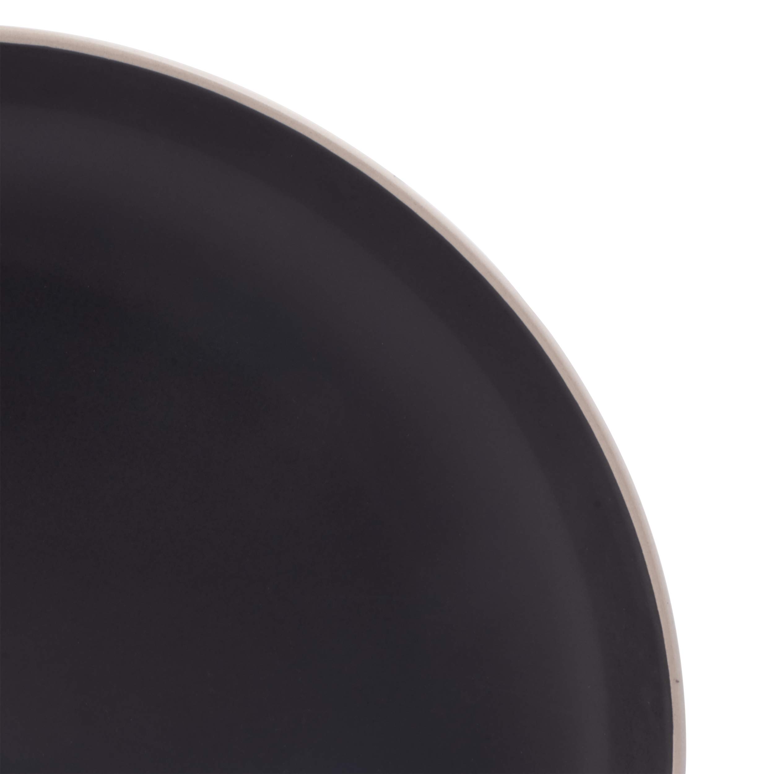 Premium Gibson Home Rockaway 12-Piece Round Stoneware Dinnerware Set for 4 - Durable Black Ceramic Plates, Bowls & Mugs - Elegant Tableware for Everyday Dining, Family Gatherings & Dinner Parties