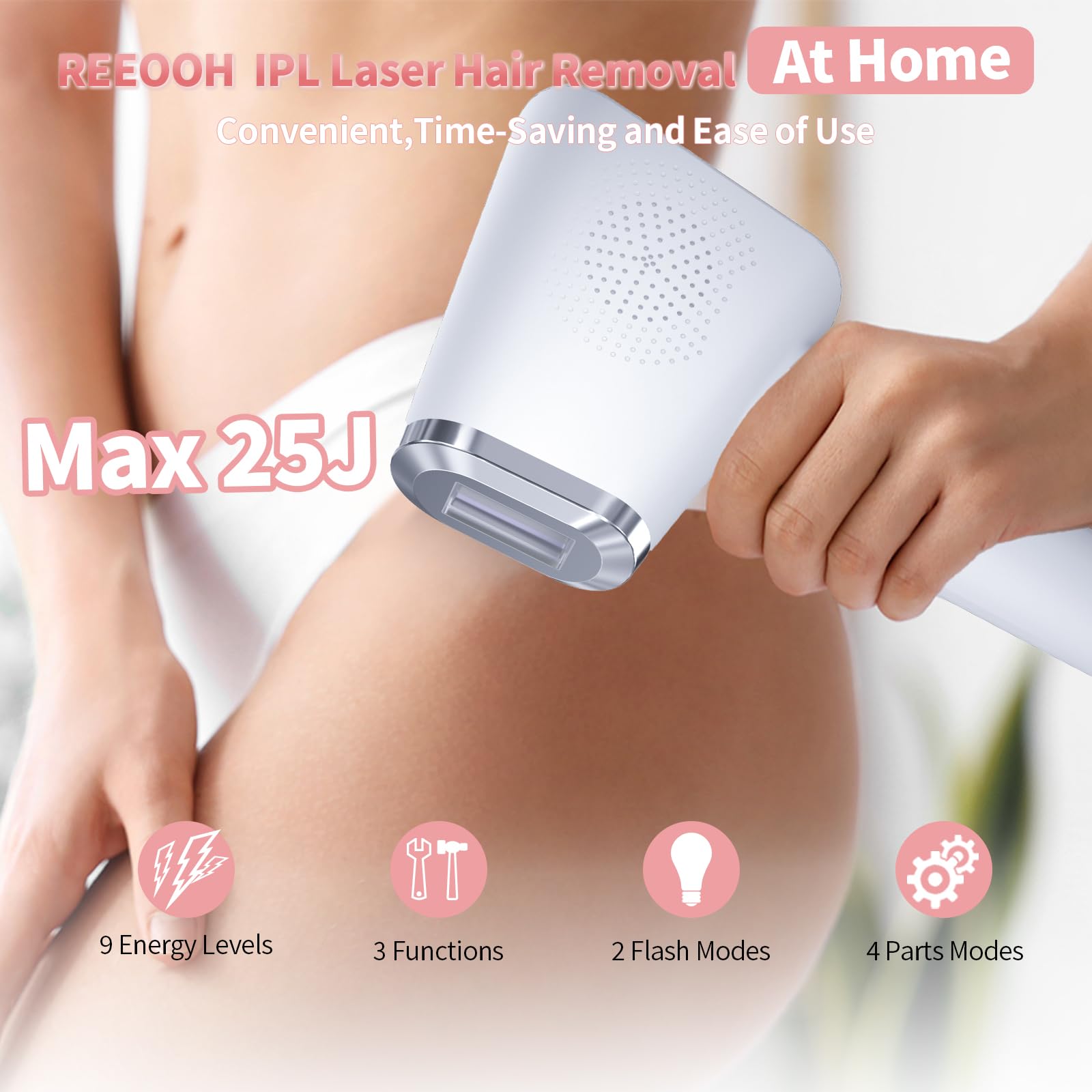 Professional IPL Laser Hair Removal Machine with Ice Cooling - 3-in-1 Painless Home Hair Removal Device for Face, Legs & Body - Safe & Effective for Women & Men - Perfect for Smooth Skin at Home, Salon or Travel