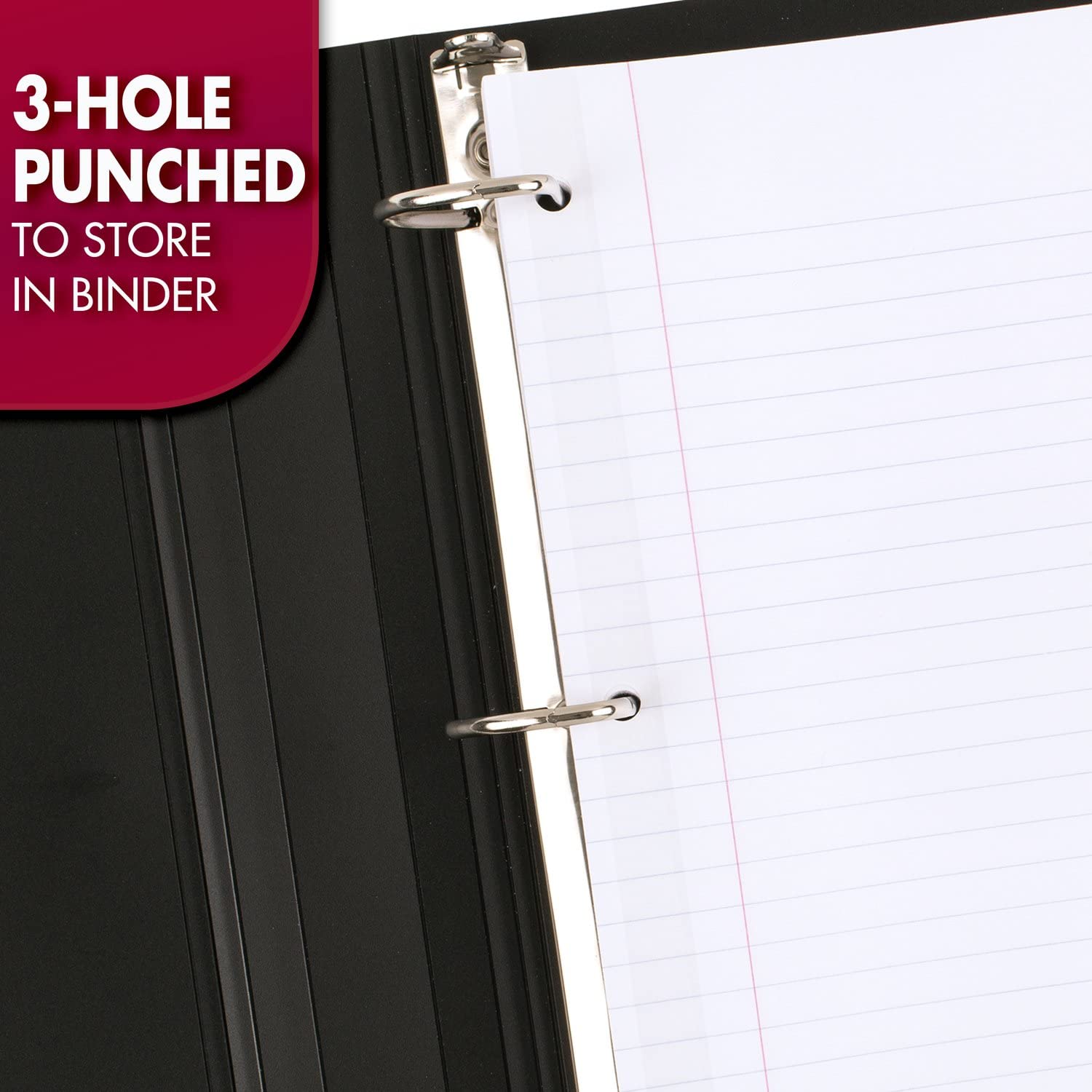 Mead Loose Leaf Paper, 3 Pack - Wide Ruled Filler Paper for Notebooks, 8 x 10.5 Inches, 100 Sheets per Pack with Reinforced Edges (38038) - Perfect for School, Office & Home Organization