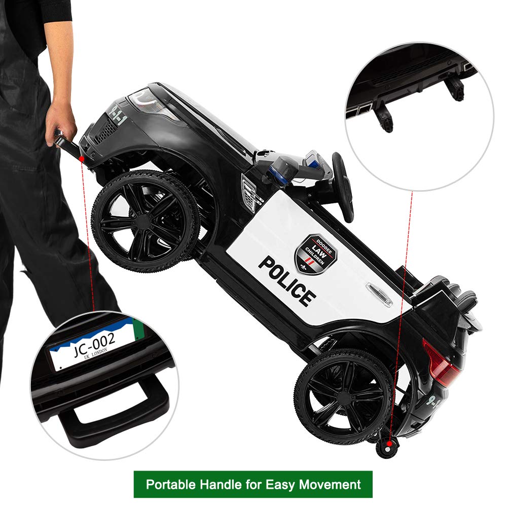 12V Kids Electric Police SUV Ride-On Car with Remote Control & LED Lights - Perfect for Outdoor Play
