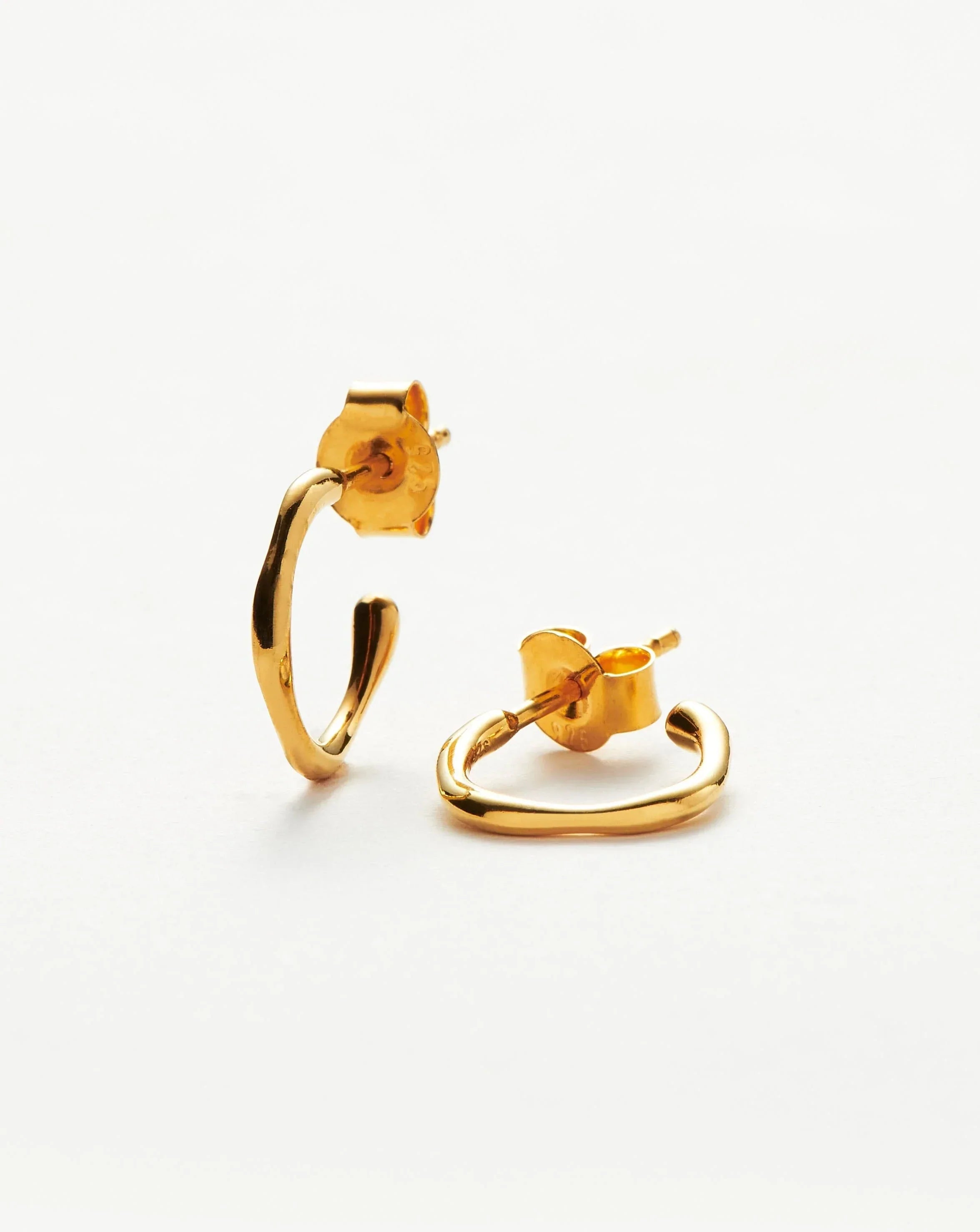 Mini Molten Hoop Earrings - 18k Gold Vermeil Dainty Huggie Earrings for Women | Perfect for Everyday Wear, Date Night & Gifts