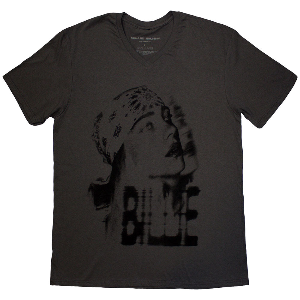 Billie Eilish Graphic T-Shirt for Men & Women - Vintage Bandana Photo Print Unisex Tee (Charcoal Grey) - Perfect for Concerts, Fan Meetups & Casual Streetwear