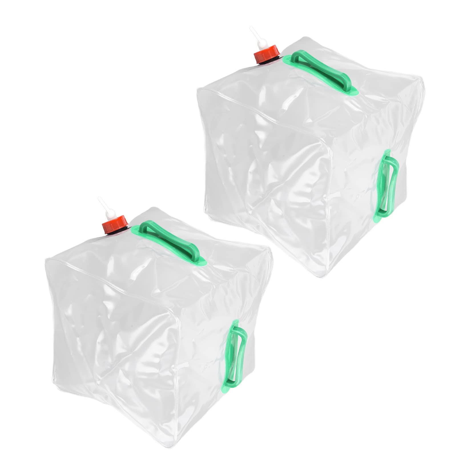 Leakproof Transparent Water Container 2Pcs - Durable Water Storage Carrier for Fishing, Hiking, Camping, Outdoor Adventures, and Emergency Preparedness