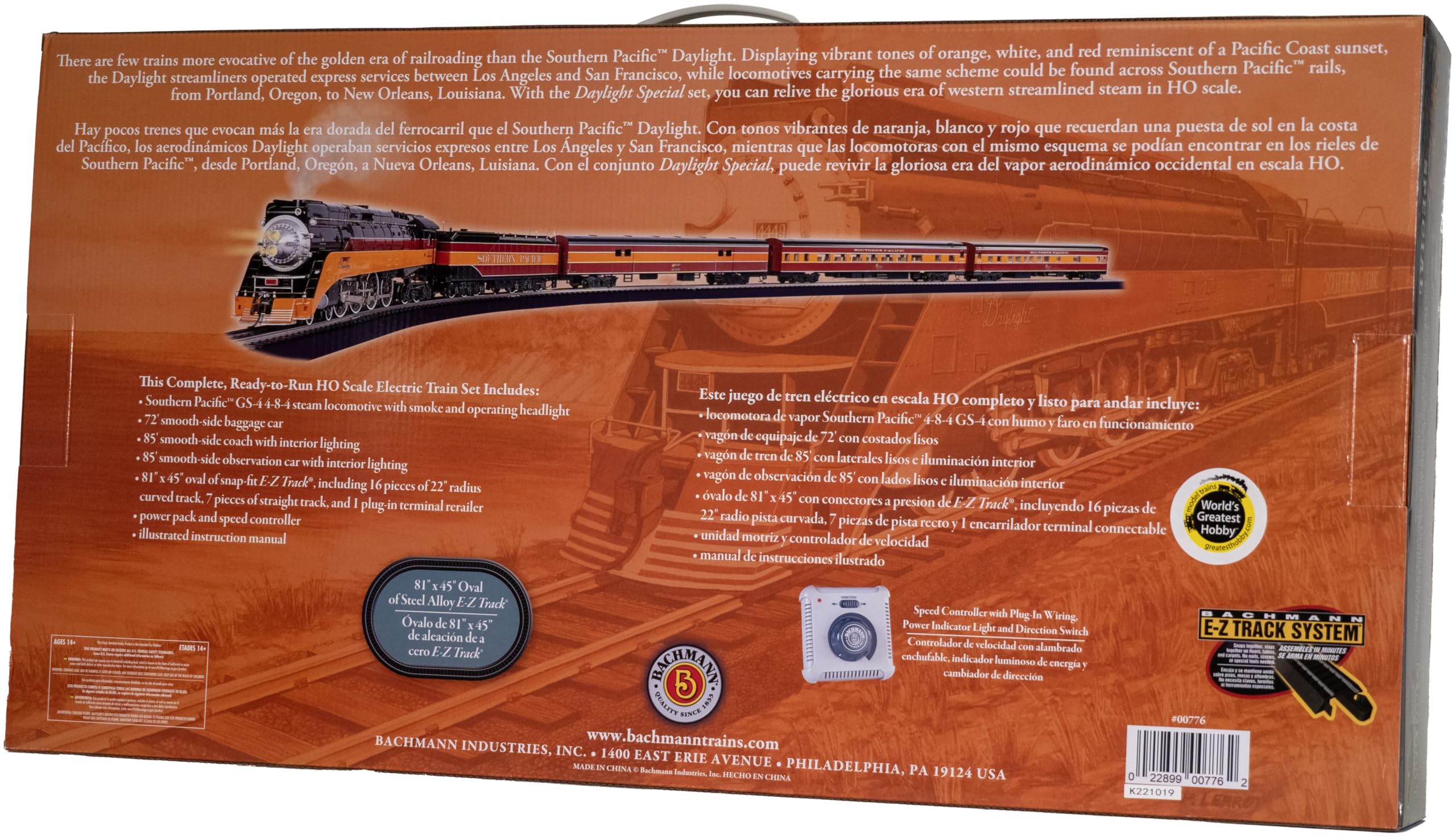 Bachmann Trains HO Scale Daylight Special Ready-to-Run Electric Train Set with 0.5L Capacity - Perfect for Model Railroad Enthusiasts & Home Layout Displays