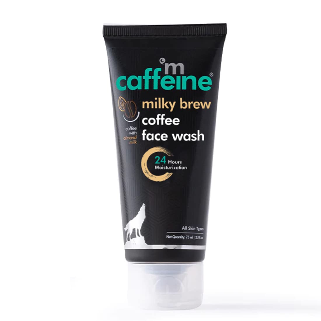 mCaffeine Milk & Coffee Face Wash for Dry Skin - Almond Milk & Shea Butter Cleanser for Men & Women | 100% Vegan, Natural Daily Face Wash (75 ml) | Perfect for Morning & Night Skincare Routine