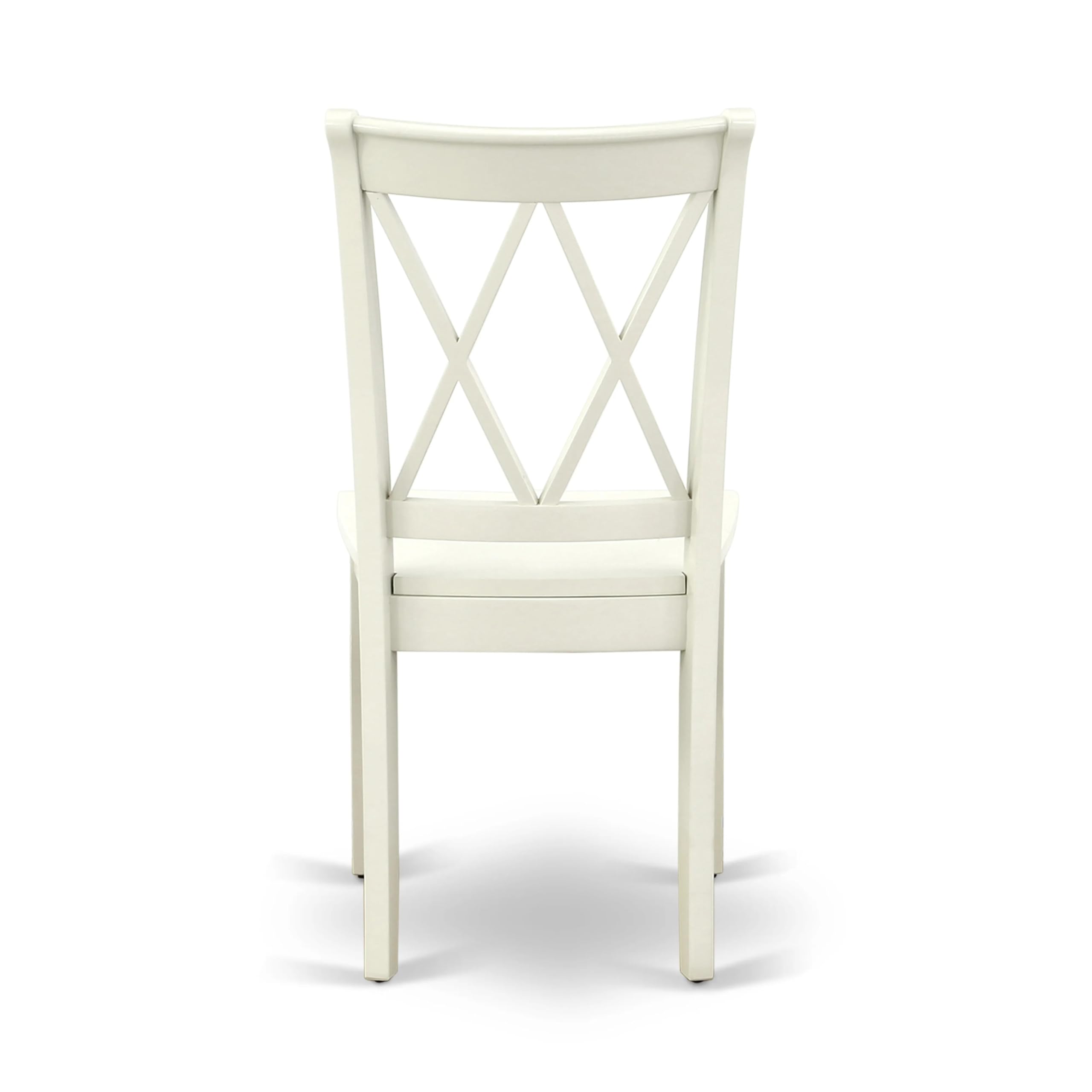 East West Furniture AMCL3-LWH-W 3 Piece Round Dining Table Set with Pedestal Base & 2 Chairs, 36x36 Inch, Linen White - Perfect for Small Kitchen, Breakfast Nook or Apartment Dining Area