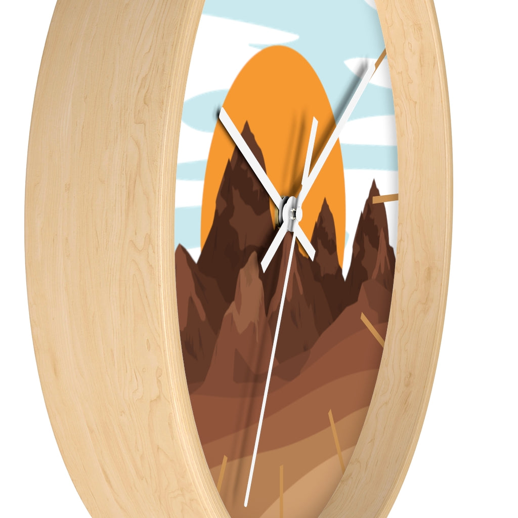 Sunrise Mountain Wall Clock - Large Modern Silent Non-Ticking Battery Operated Wall Decor for Living Room, Bedroom, Office - Perfect for Home, Office & Gift Giving