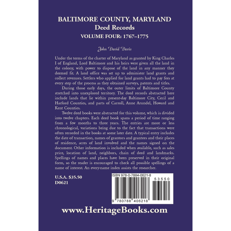 Baltimore County Maryland Deed Records Volume 4 (1767-1775) - Historical Property Documents for Genealogy Research & Legal Reference