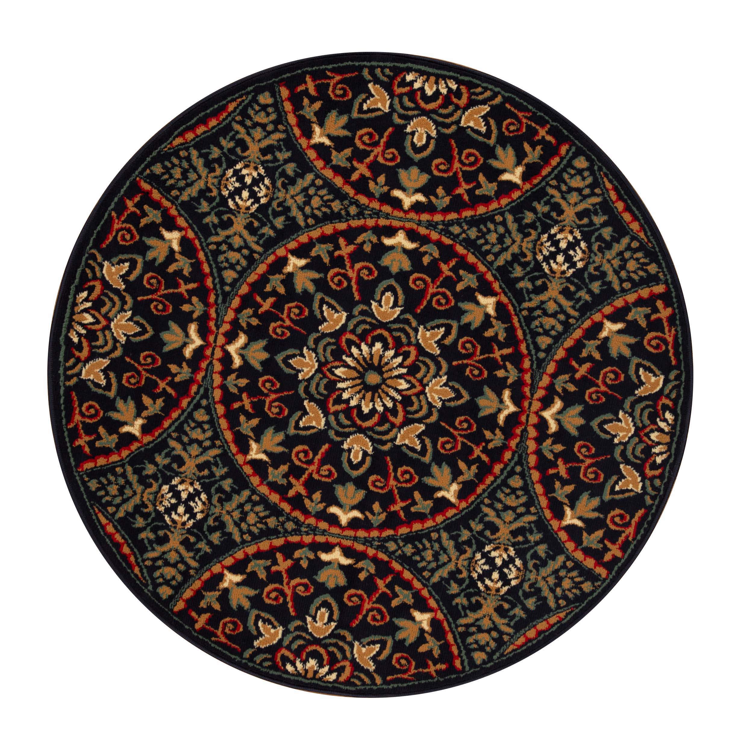 Elegant Medallion Traditional Indoor Area Rug - Non-Slip Persian Style Carpet for Living Room, Bedroom, Dining Room Decor