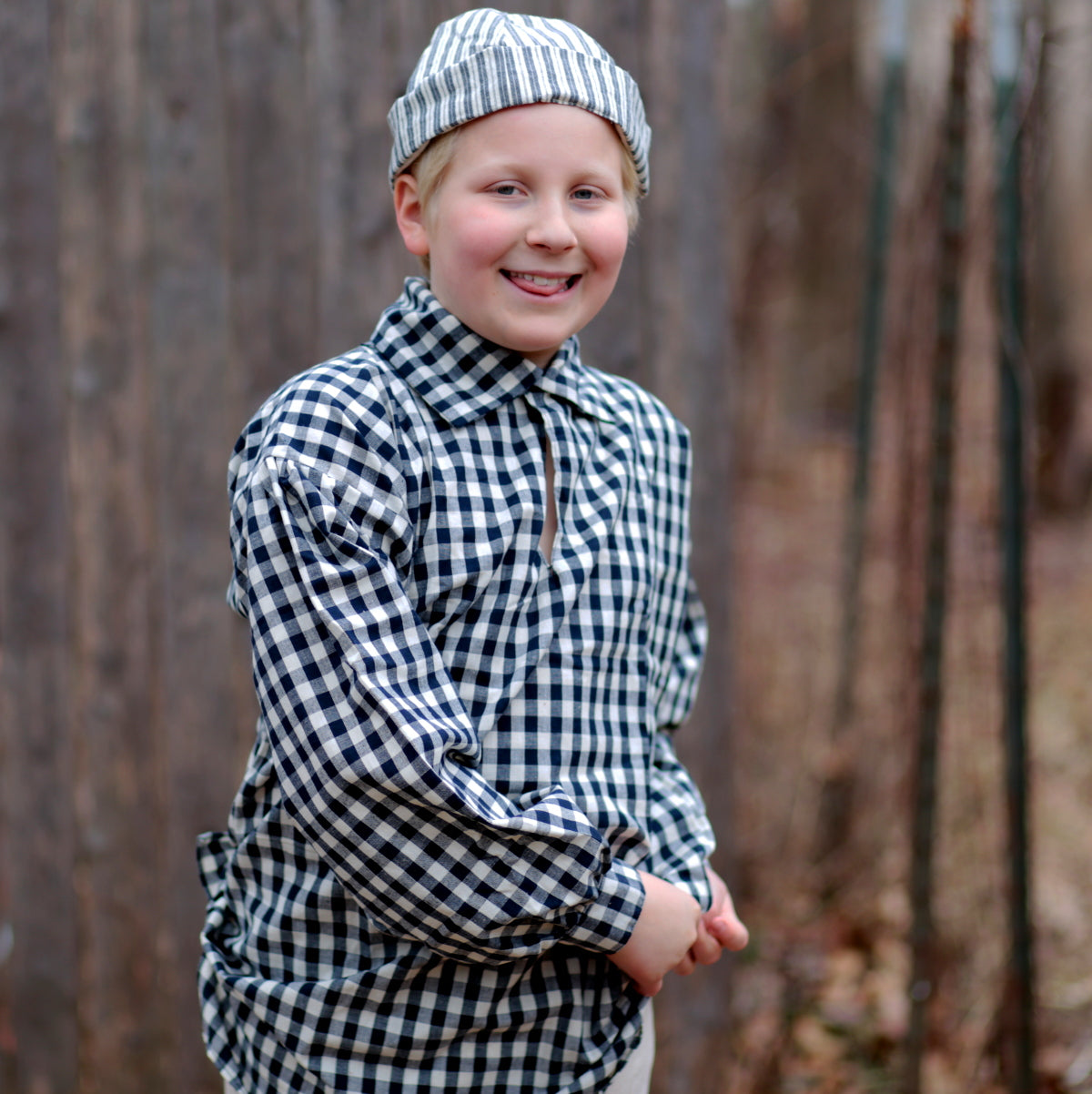 Boys' Blue Checked Work Shirt - Durable & Stylish for School, Outdoor Activities & Casual Wear