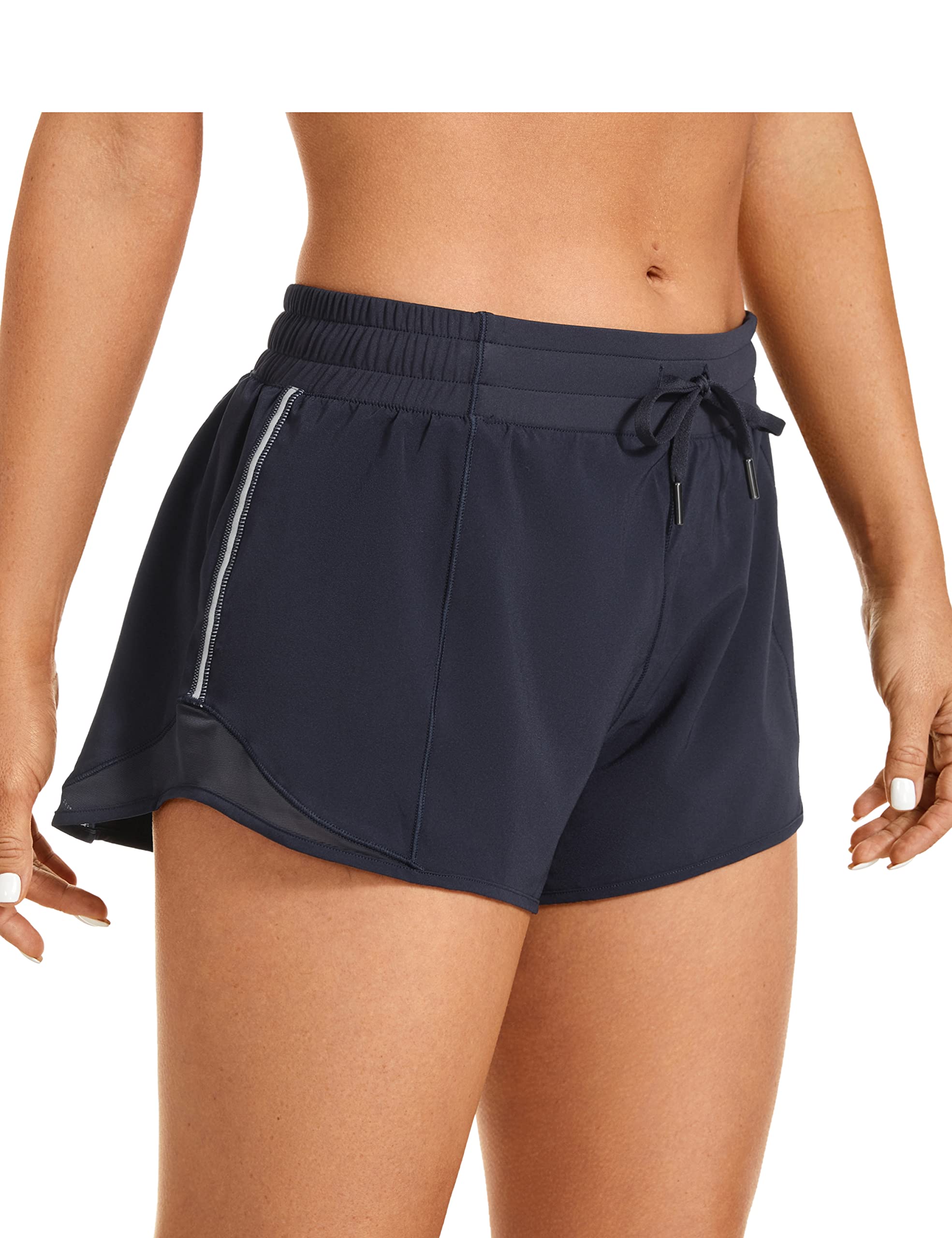 CRZ YOGA Women's Athletic Shorts with Zip Pocket - 2.5