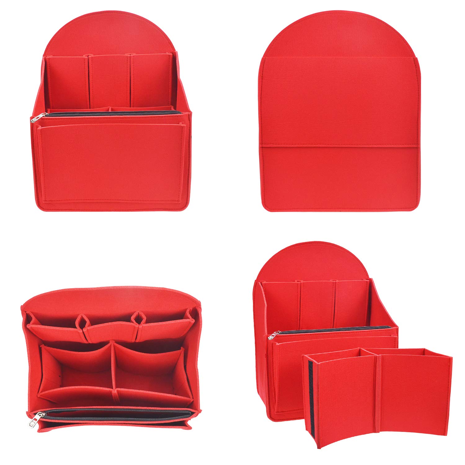 Premium Felt Backpack Organizer Insert - Large Red Purse Organizer for Men & Women - Perfect for Backpacks, Rucksacks, Handbags & Shoulder Bags - Ideal for Travel, Work & Daily Commute