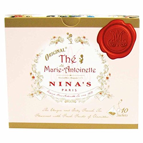 Nina's of Paris Marie-Antoinette Tea - Premium Loose Leaf Herbal Tea, 10 Tea Bags in Elegant Gift Box | Perfect for Afternoon Tea, Bridal Showers & French-Themed Parties