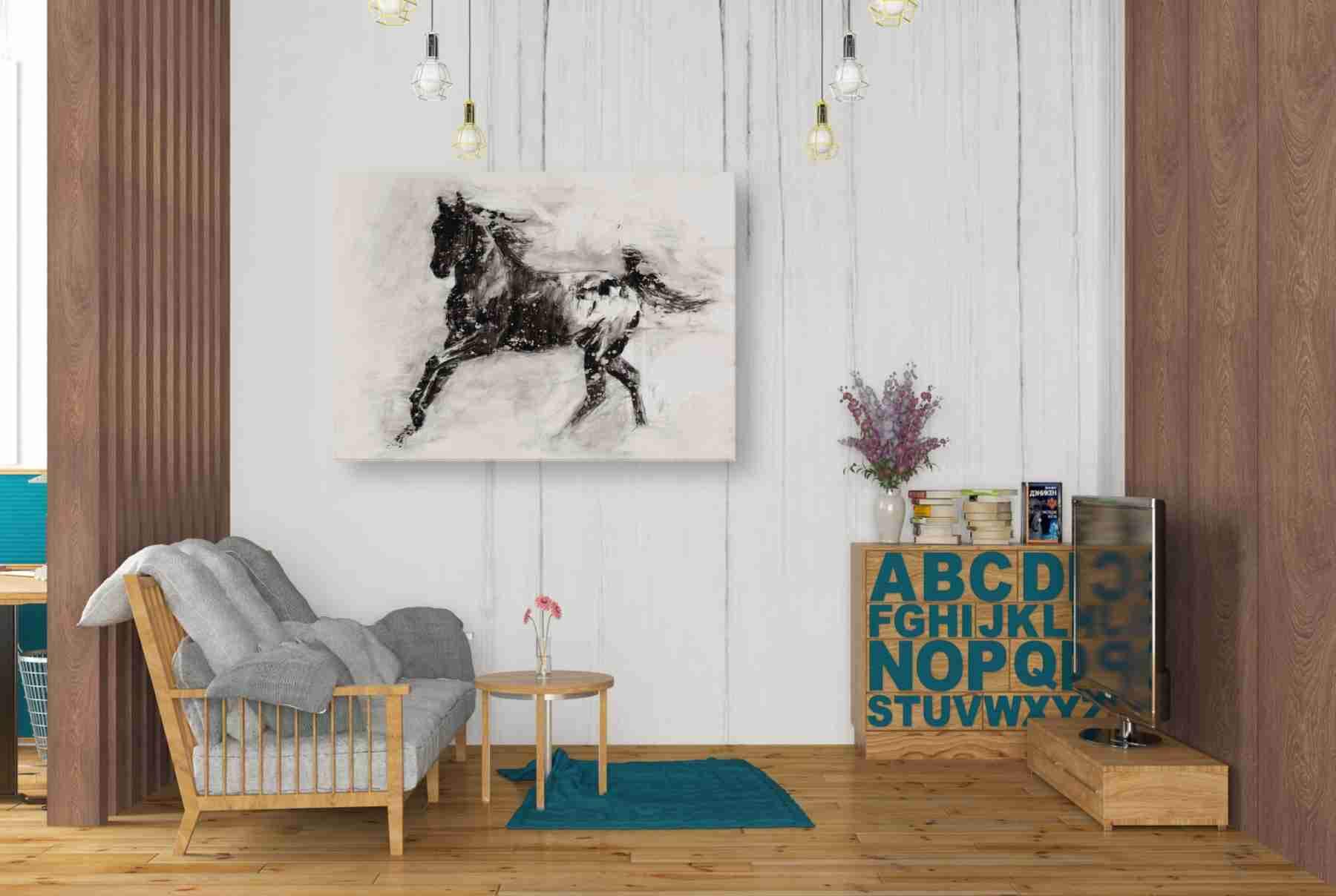 Rustic Appaloosa II by Ethan Harper - 34x26 Inch Western Horse Canvas Wall Art for Living Room, Bedroom & Office Decor