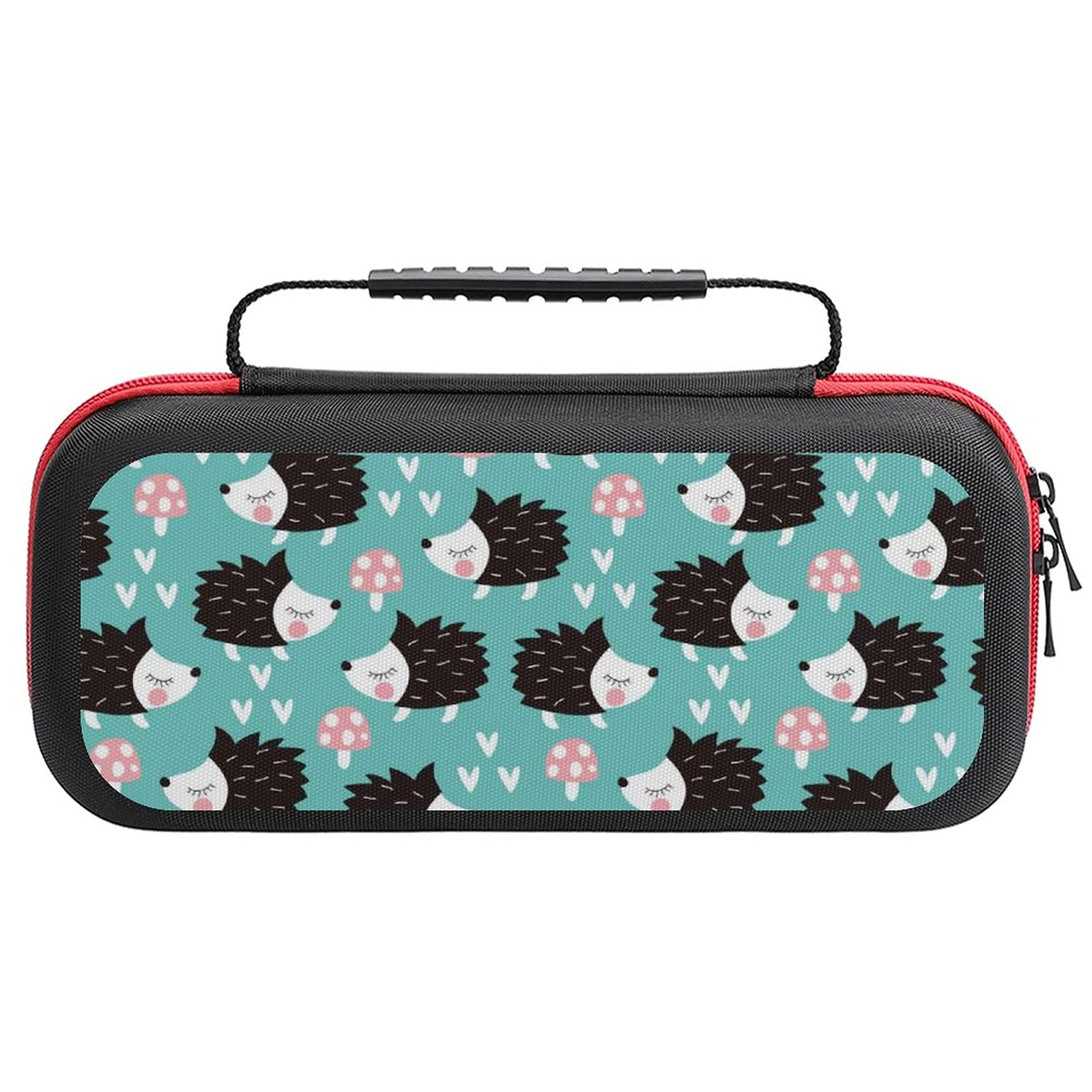 Cute Hedgehog Print Carrying Case for Nintendo Switch Lite & Accessories - Portable Travel Storage Bag for Gaming Protection & On-the-Go Play