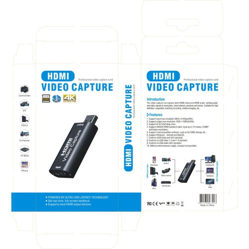 HDMI to USB 2.0 Video Capture Card Adapter - 1080p HD Live Streaming & Recording Device for Gaming, Webinars, Video Conferencing (Plug & Play) - Perfect for Twitch, YouTube, Zoom & Online Classes