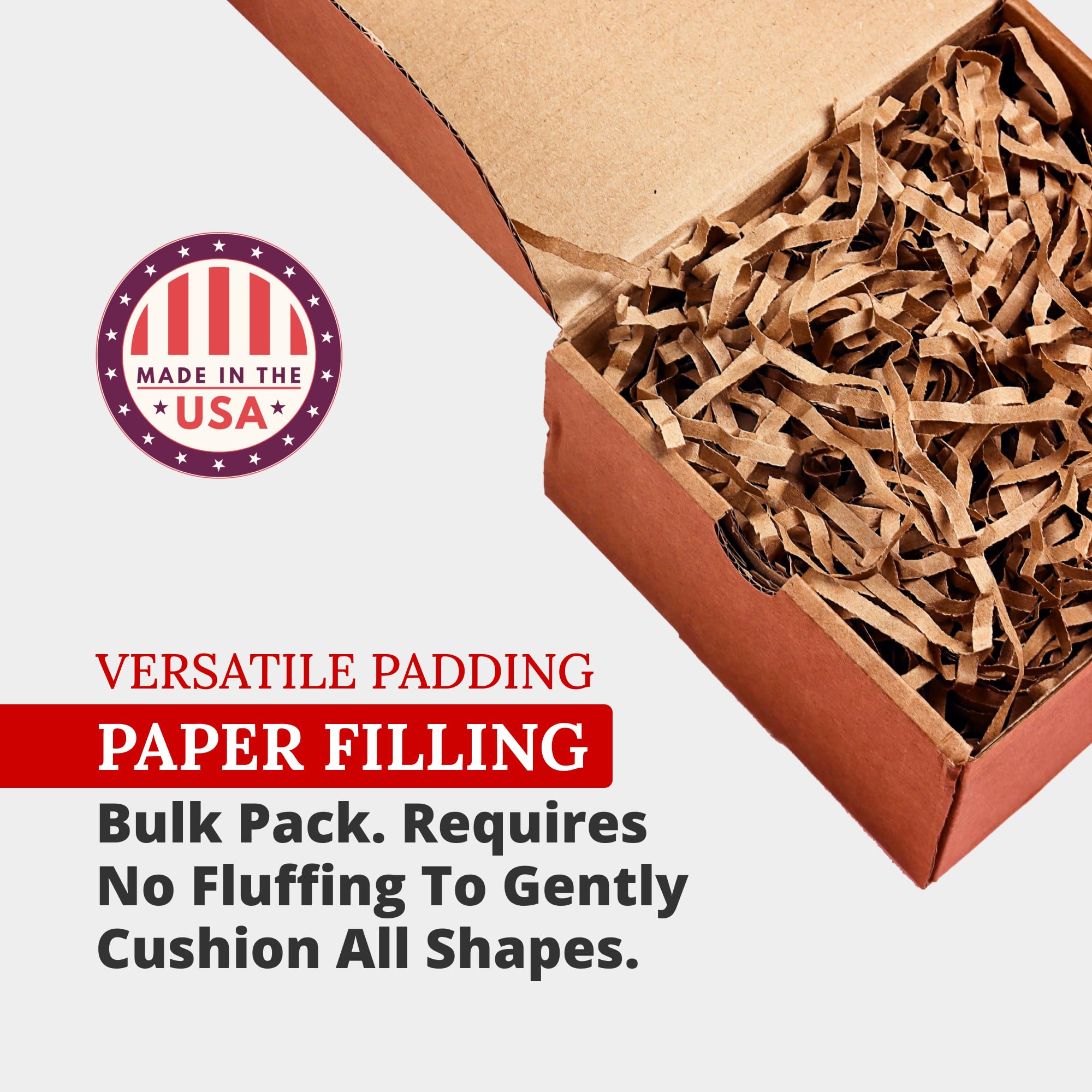 Partners Brand 10 lb. Kraft Crinkle Paper - Bulk Packing Material for Shipping, Moving & Storage | Eco-Friendly Packaging Filler for Gift Wrapping, Crafts & Ecommerce Shipments