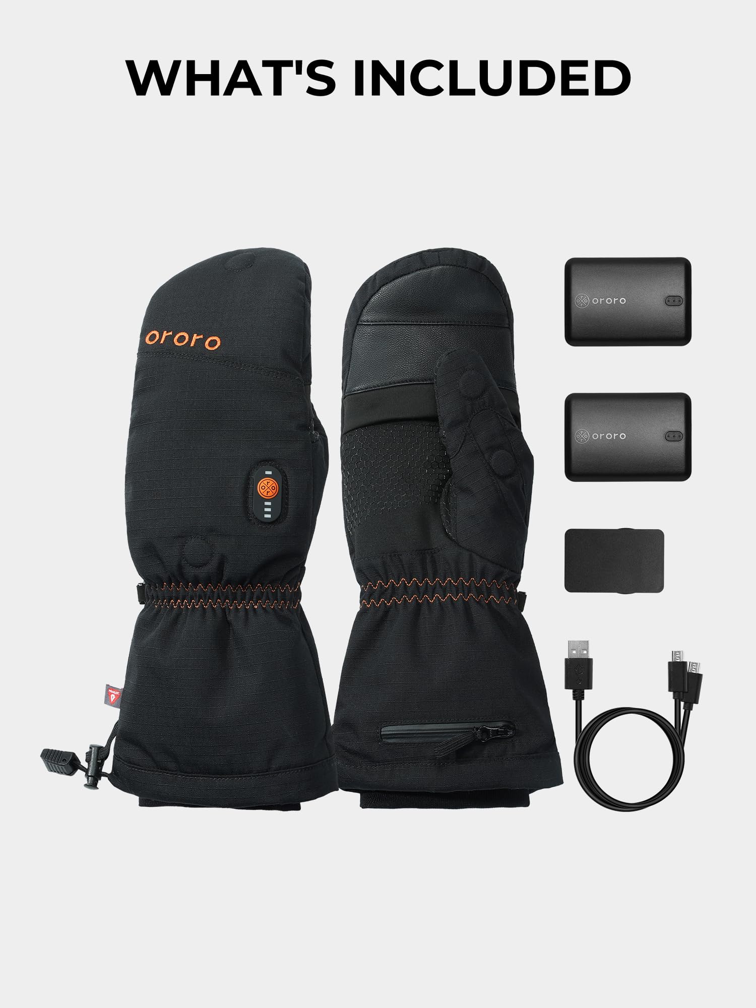 ORORO Heated Convertible Mittens with PrimaLoft Insulation - Fingerless Flip Top Winter Gloves for Men & Women (Charger Not Included) | Perfect for Skiing, Snowboarding, Hiking & Outdoor Activities in Cold Weather