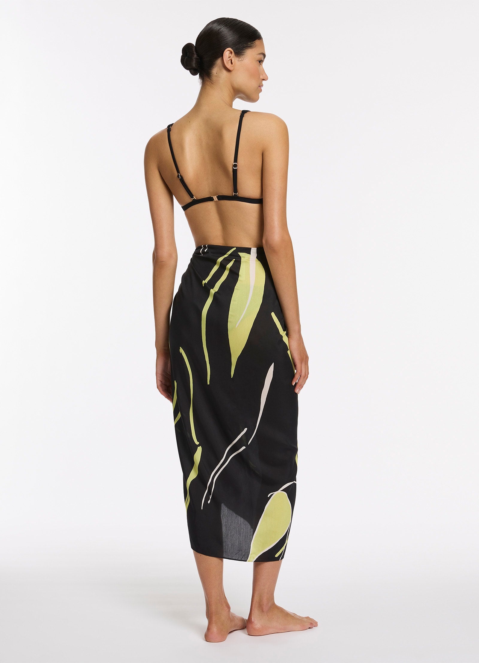 Catalina Sarong - Black Beach Cover Up for Women | Lightweight & Stylish Swimwear Wrap | Perfect for Beach, Pool, and Vacation