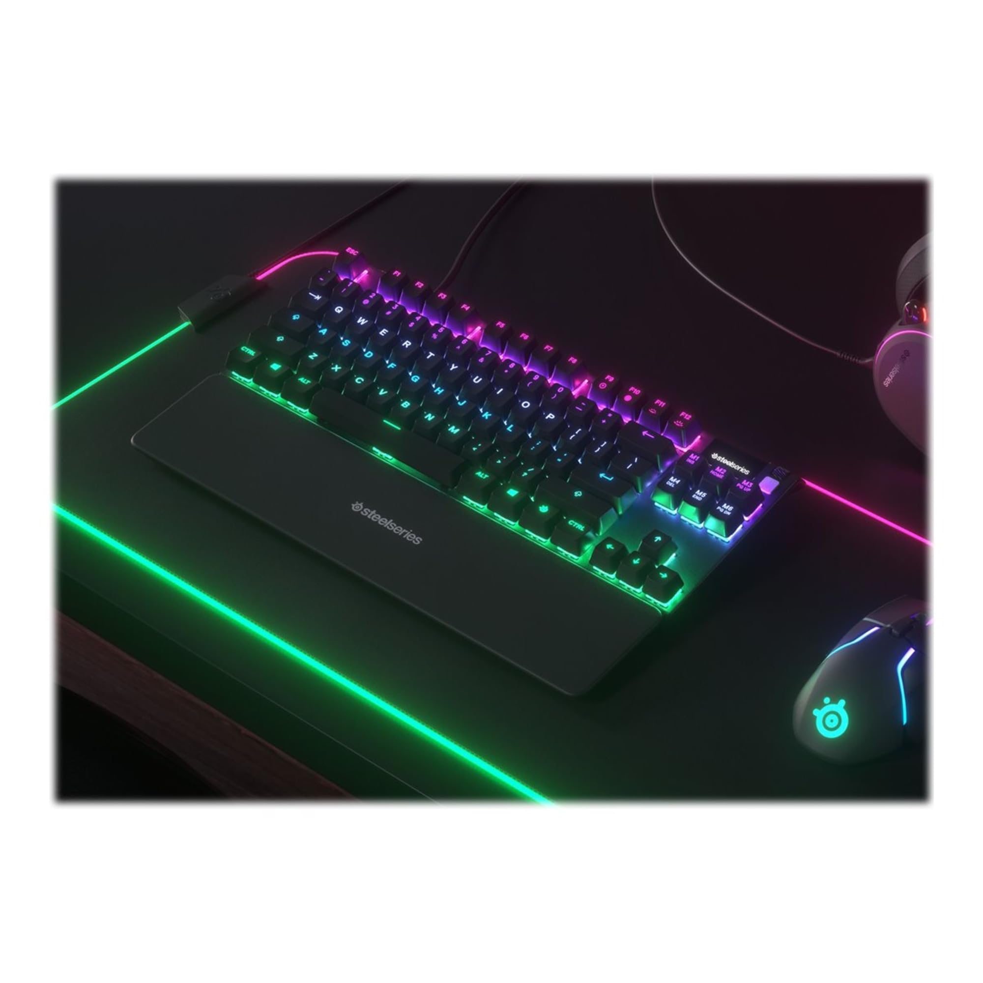 SteelSeries Apex 7 TKL Compact Mechanical Gaming Keyboard with OLED Smart Display | USB Passthrough & Media Controls | Linear Red Switch | RGB Backlit | Perfect for Esports, Streaming & Office Work