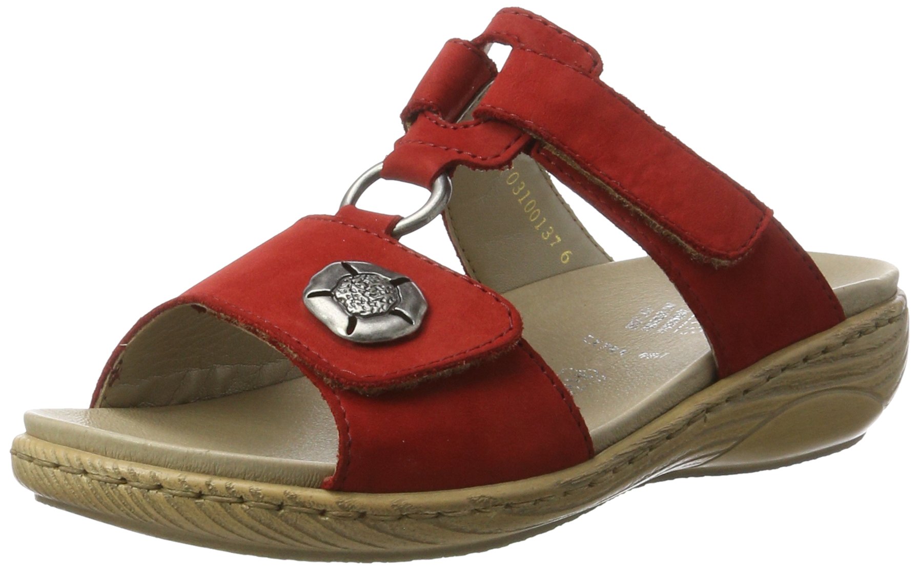 Rieker Women's Comfortable Slip-On Mules - Soft Leather Casual Shoes for Walking, Home & Office Wear