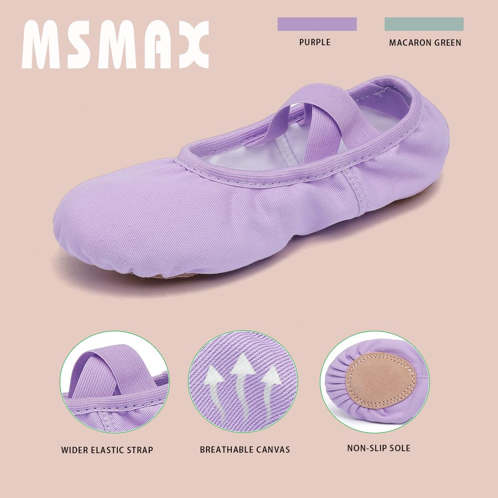 Girls Ballet Dance Shoes for Toddlers - Split Sole Lyrical Turners - Perfect for Ballet Class, Recitals & Dance Performances