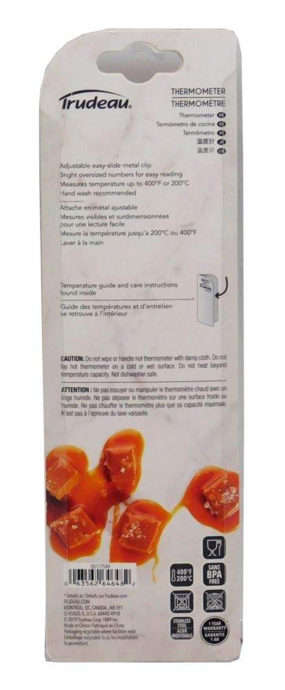 Trudeau Candy Thermometer - Accurate Digital Cooking Thermometer for Chocolate, Candy, Jam & Baking - Perfect for Home Chefs & Professional Bakers