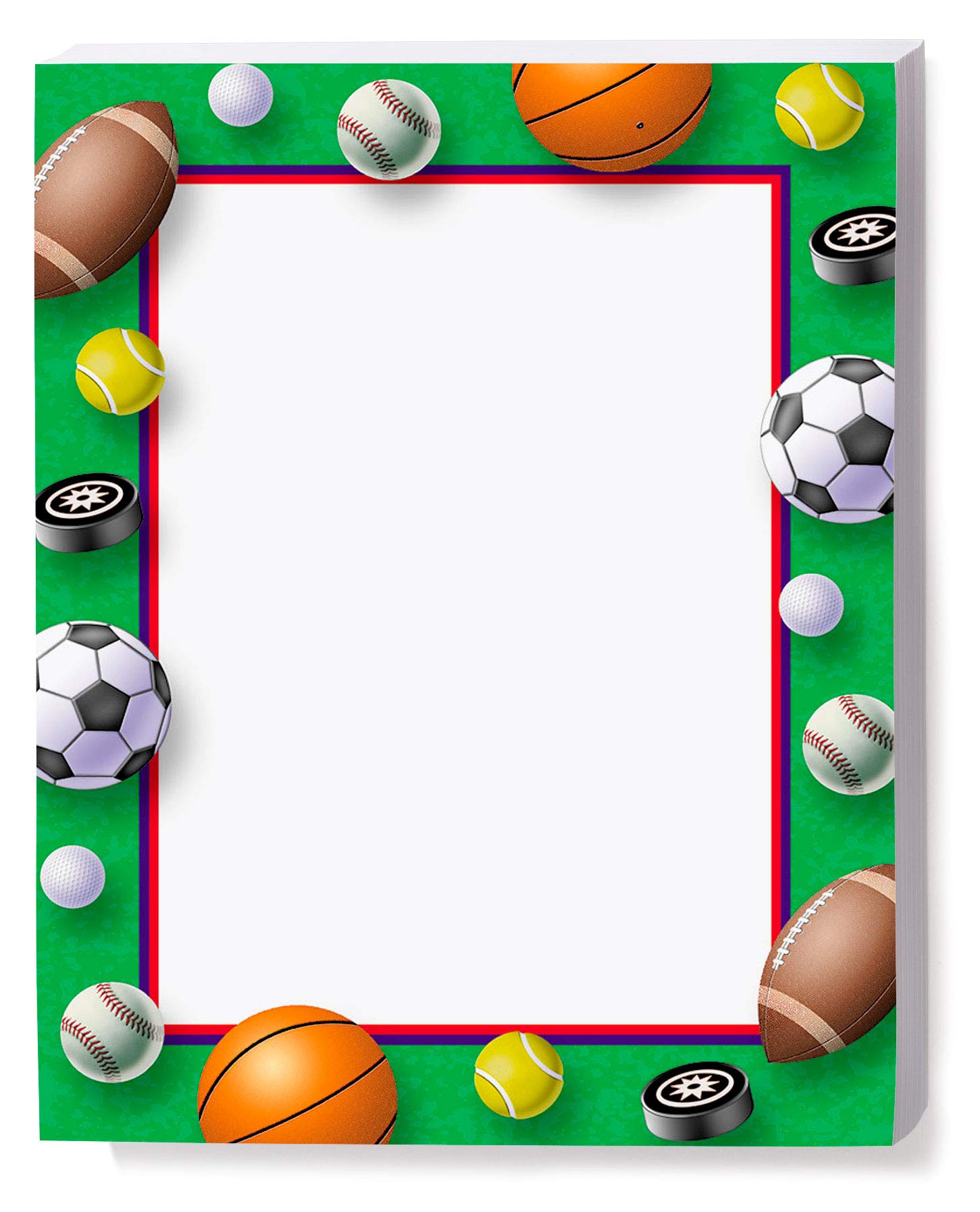 Premium Sports-Themed Stationery Set - 100 Sheets 8.5x11 Letterhead, Border Papers & Cards for Invitations | Elegant Decorative Printer Paper for Sports Events, Fan Mail & School Projects