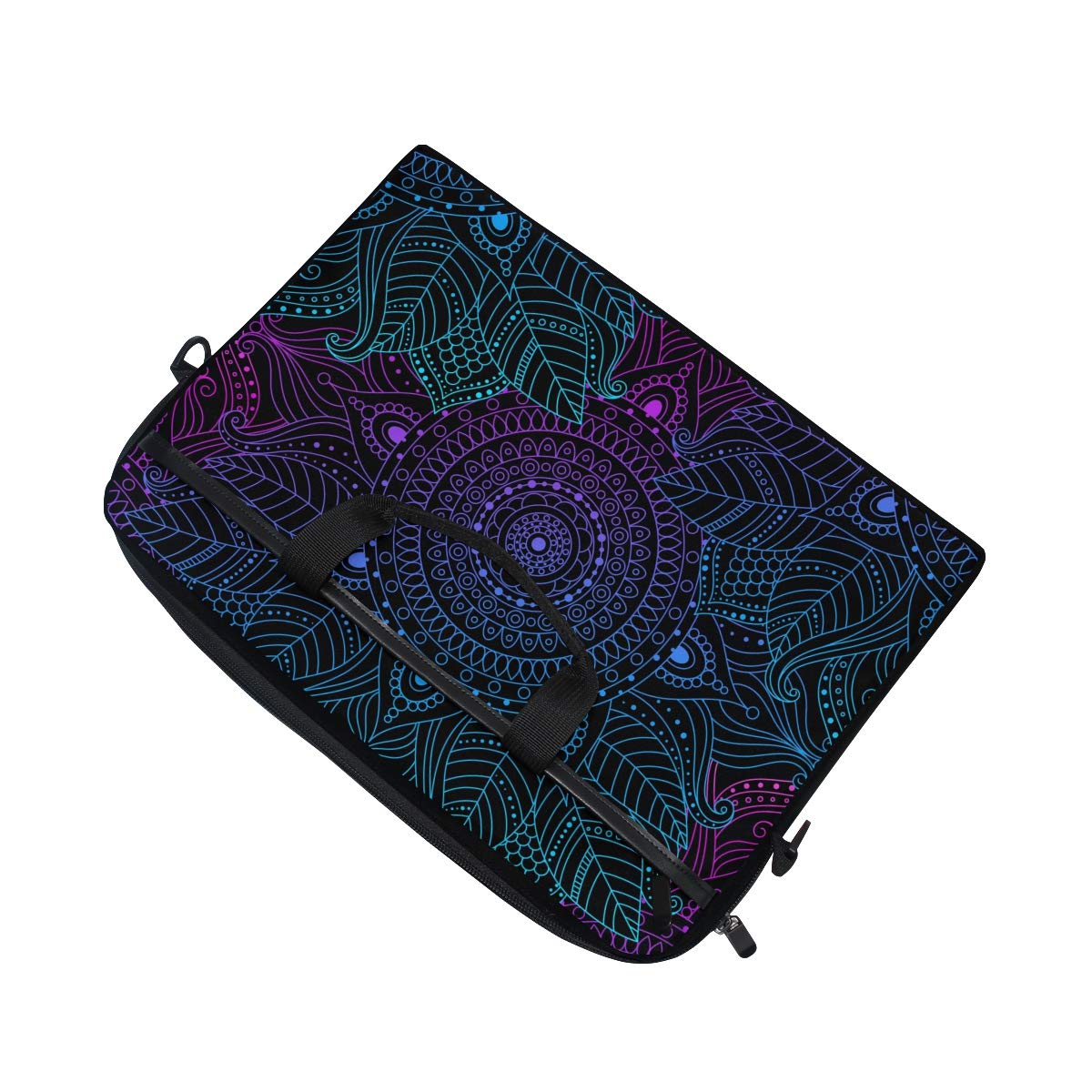Bohemian Mandala Laptop Sleeve Bag - 15-15.4 Inch Convertible Crossbody Messenger Case with Strap & Pocket for MacBook Air/Pro, Surface, Dell, ASUS, HP, Lenovo - Perfect for Work, Travel & College