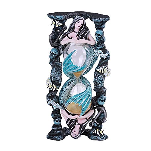 Pacific Giftware PT Under The Sea Mermaid with Skull Head Sand Timer - 5-Minute Decorative Resin Figurine for Home, Office Desk, or Beach-Themed Party Decor