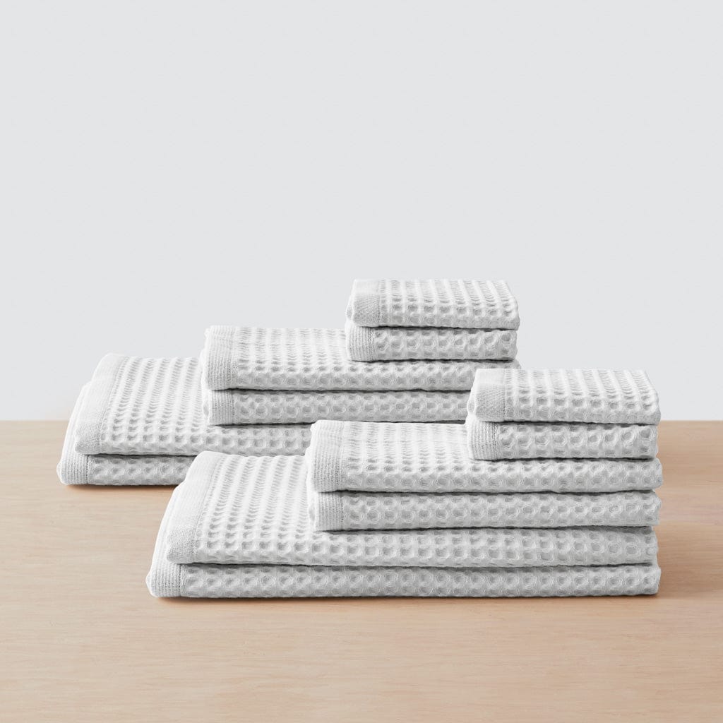 Mara Organic Waffle Bath Towel Set - 100% Cotton, Ultra Soft & Absorbent - Perfect for Spa, Bathroom & Luxury Home Use