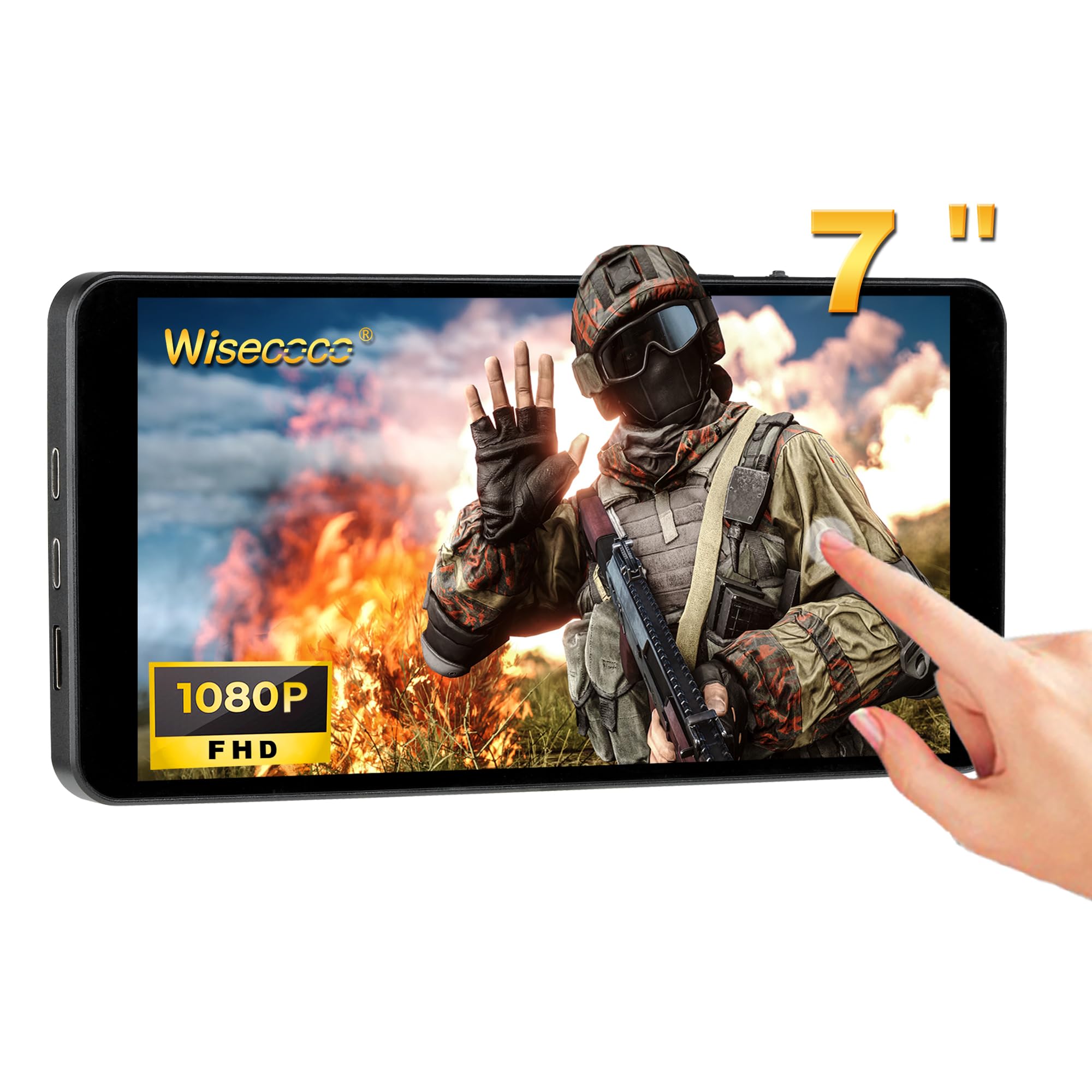 7 Inch Portable Touchscreen Monitor 1080P FHD - Ultra Slim HDMI USB-C Display for Gaming, Laptop, PS4, Xbox & Nintendo Switch - Perfect for Travel, Office & Home Entertainment