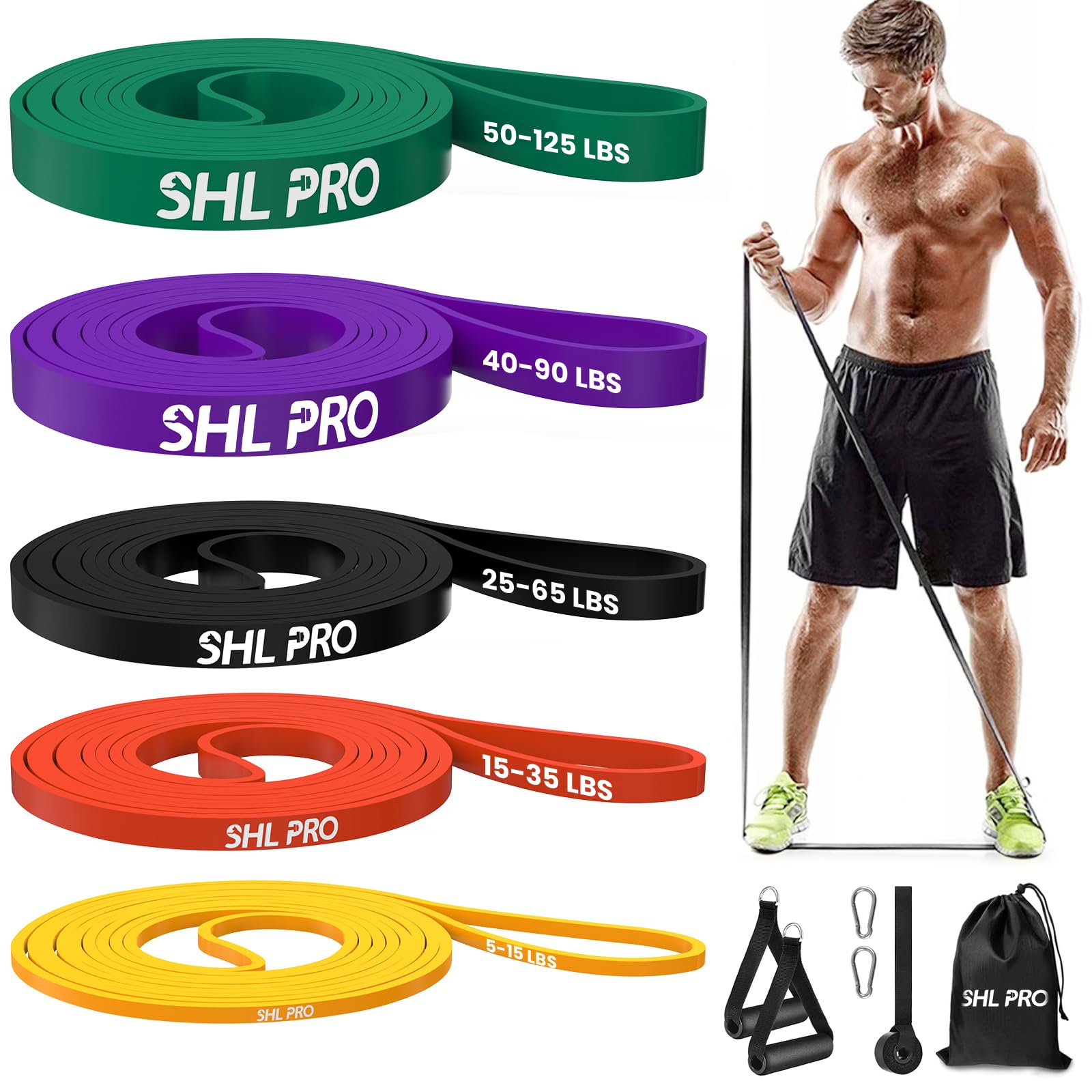 Premium Resistance Bands Set for Workouts - Heavy Duty Exercise Bands for Strength Training, Yoga, Physical Therapy & Home Gym Fitness - Ideal for Muscle Building, Rehabilitation & Full Body Workouts