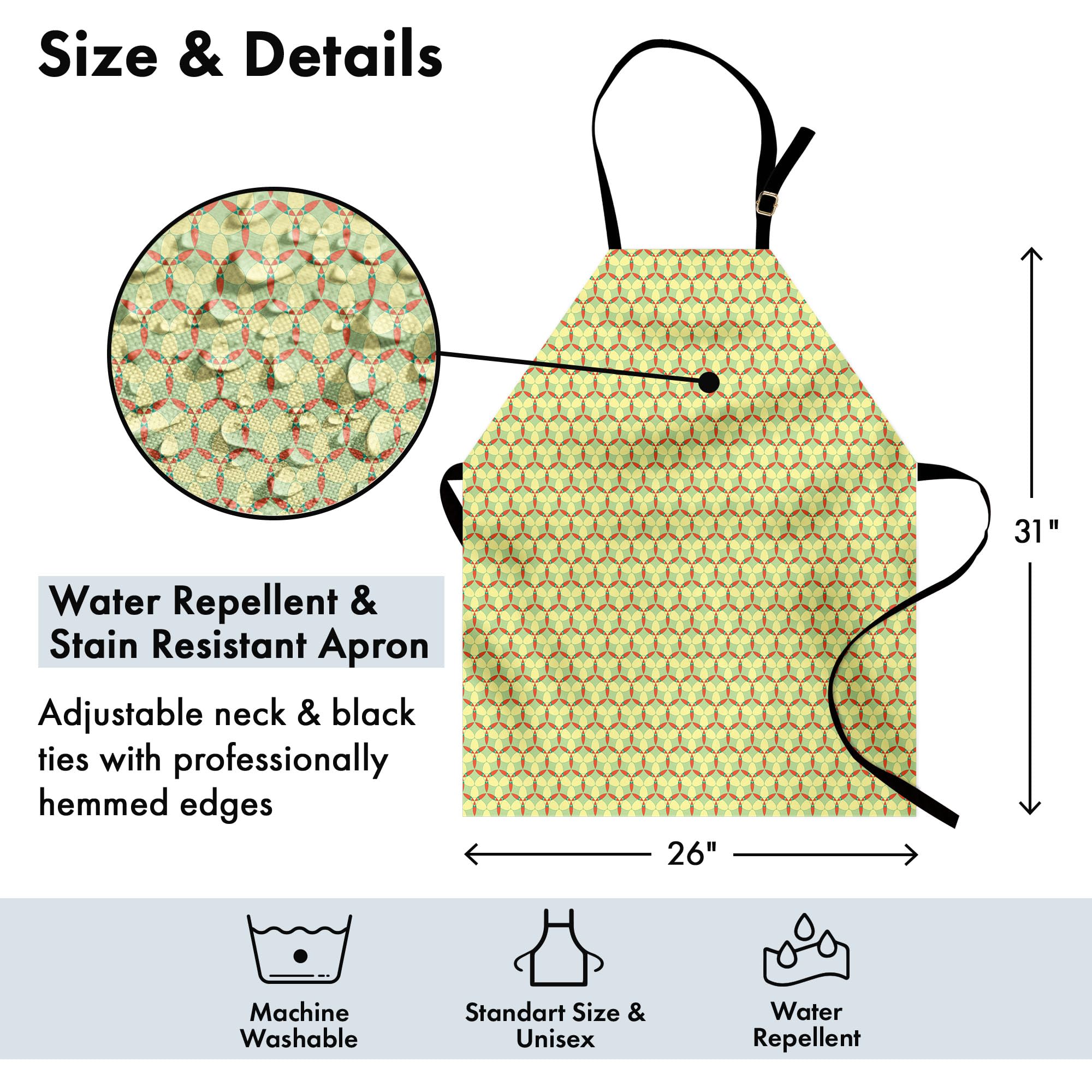 Ambesonne Abstract Apron - Geometric Kitchen Bib for Cooking & Gardening